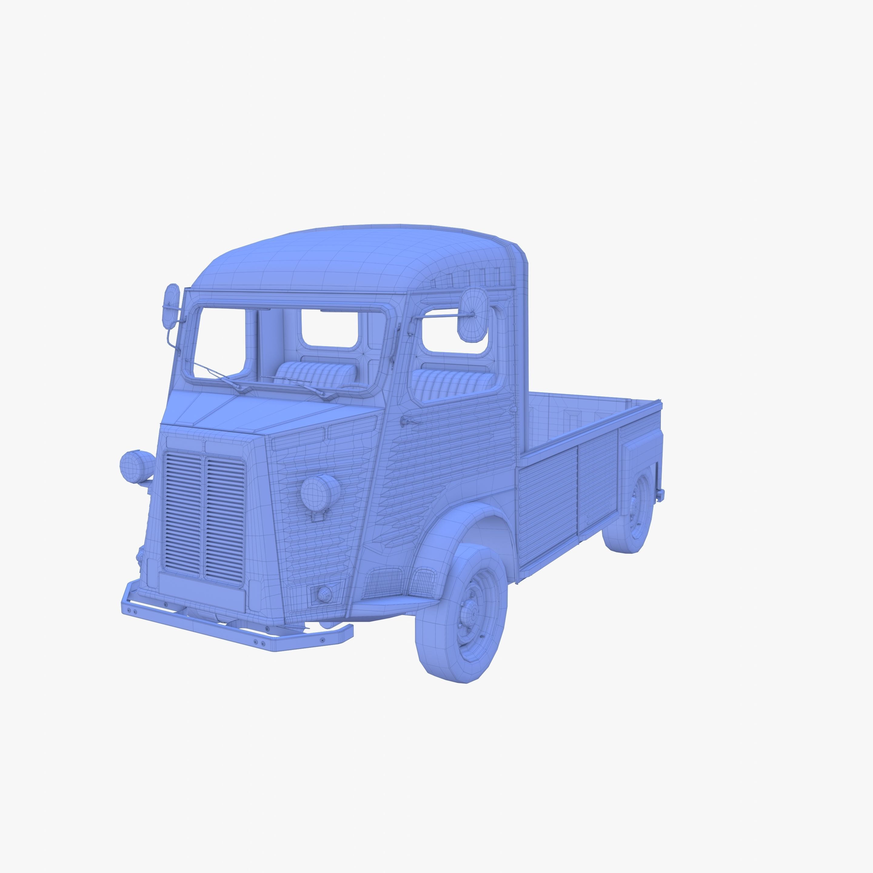 Generic 40s Van Pick Up with interior v3 3D model_25