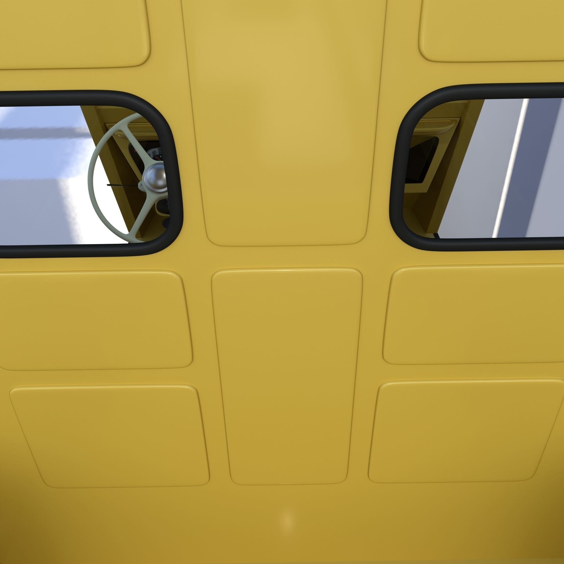 Generic 40s Van Pick Up with interior v3 3D model_22