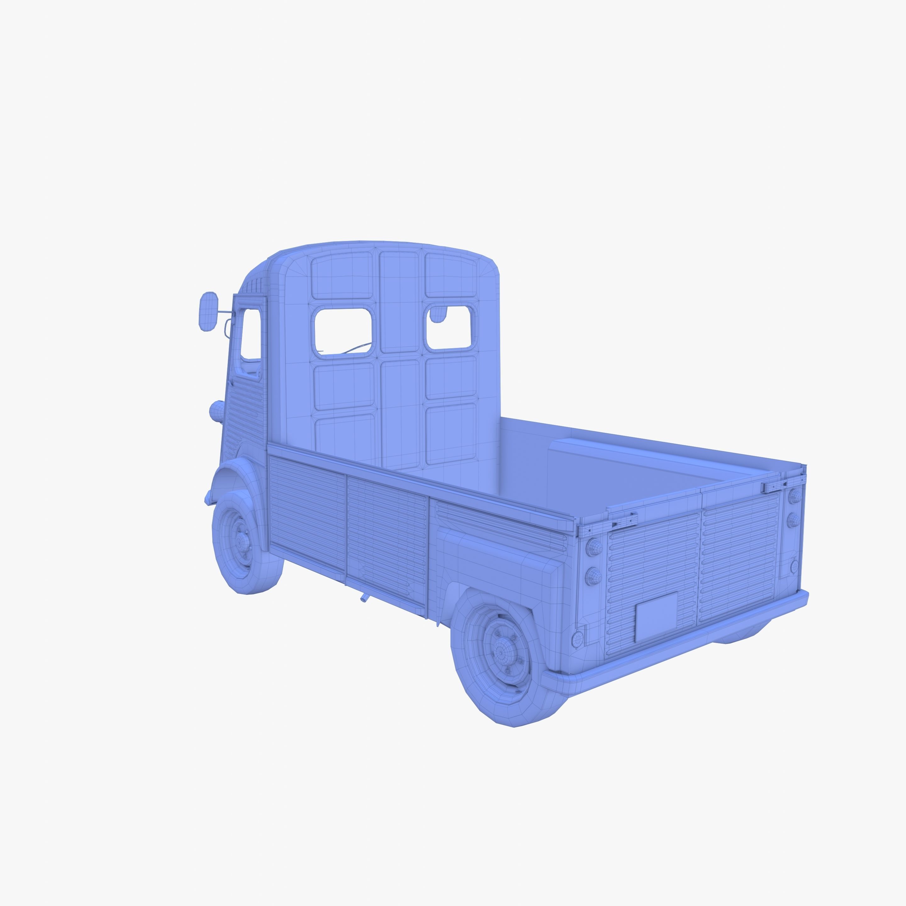 Generic 40s Van Pick Up with interior v3 3D model_26