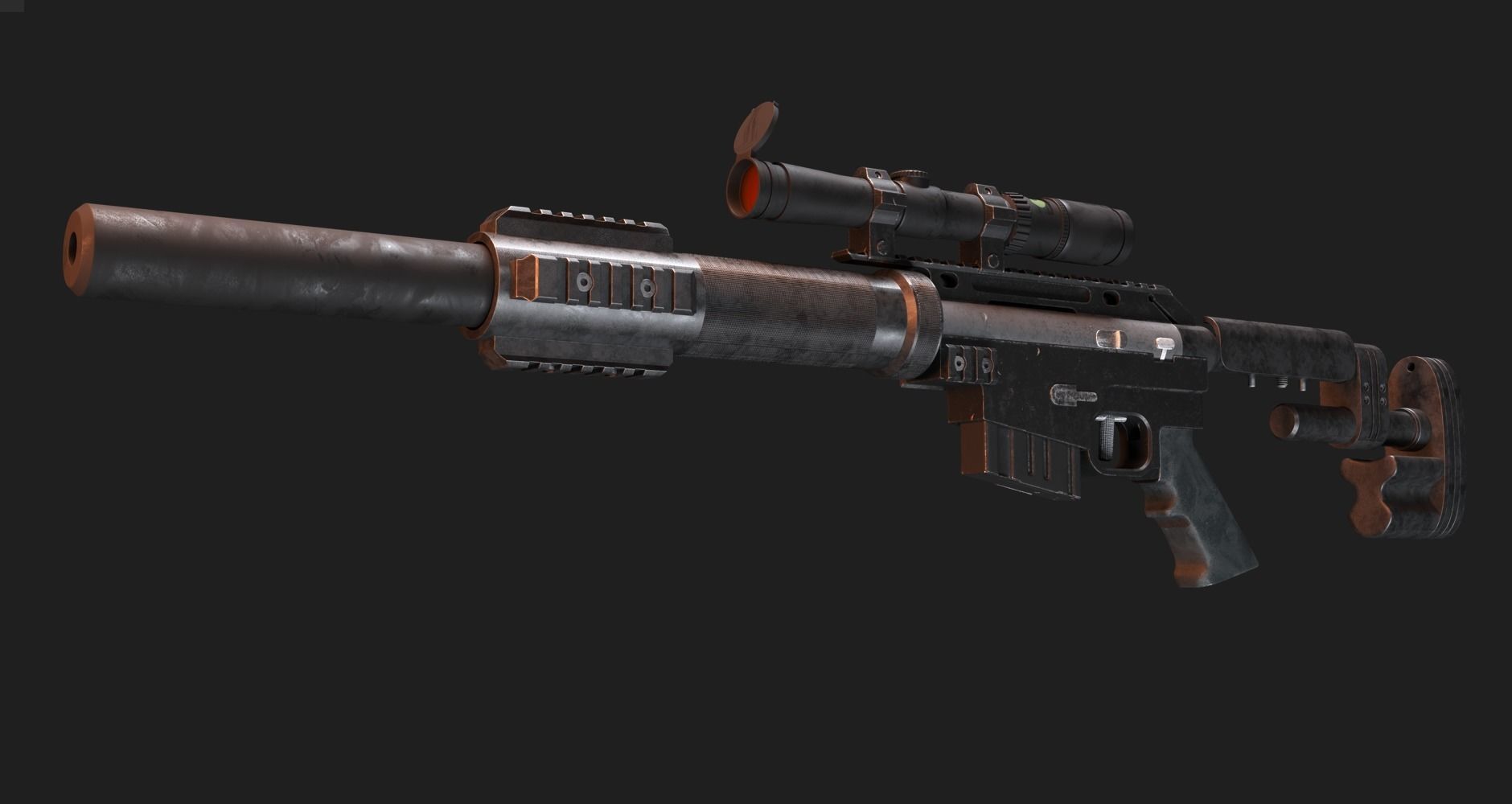 Sniper rifle McMillan CS5 3D model_2