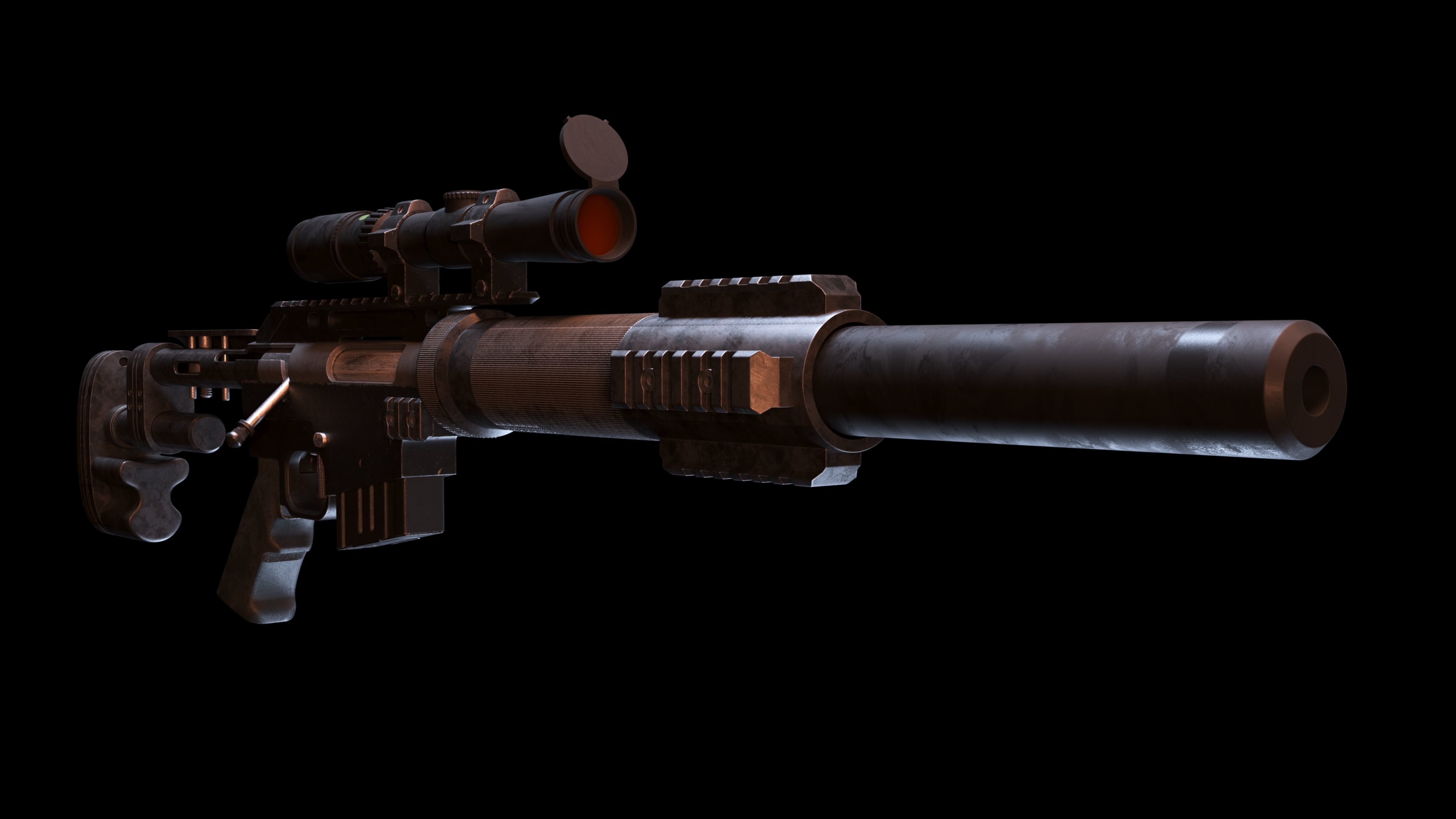 Sniper rifle McMillan CS5 3D model_3