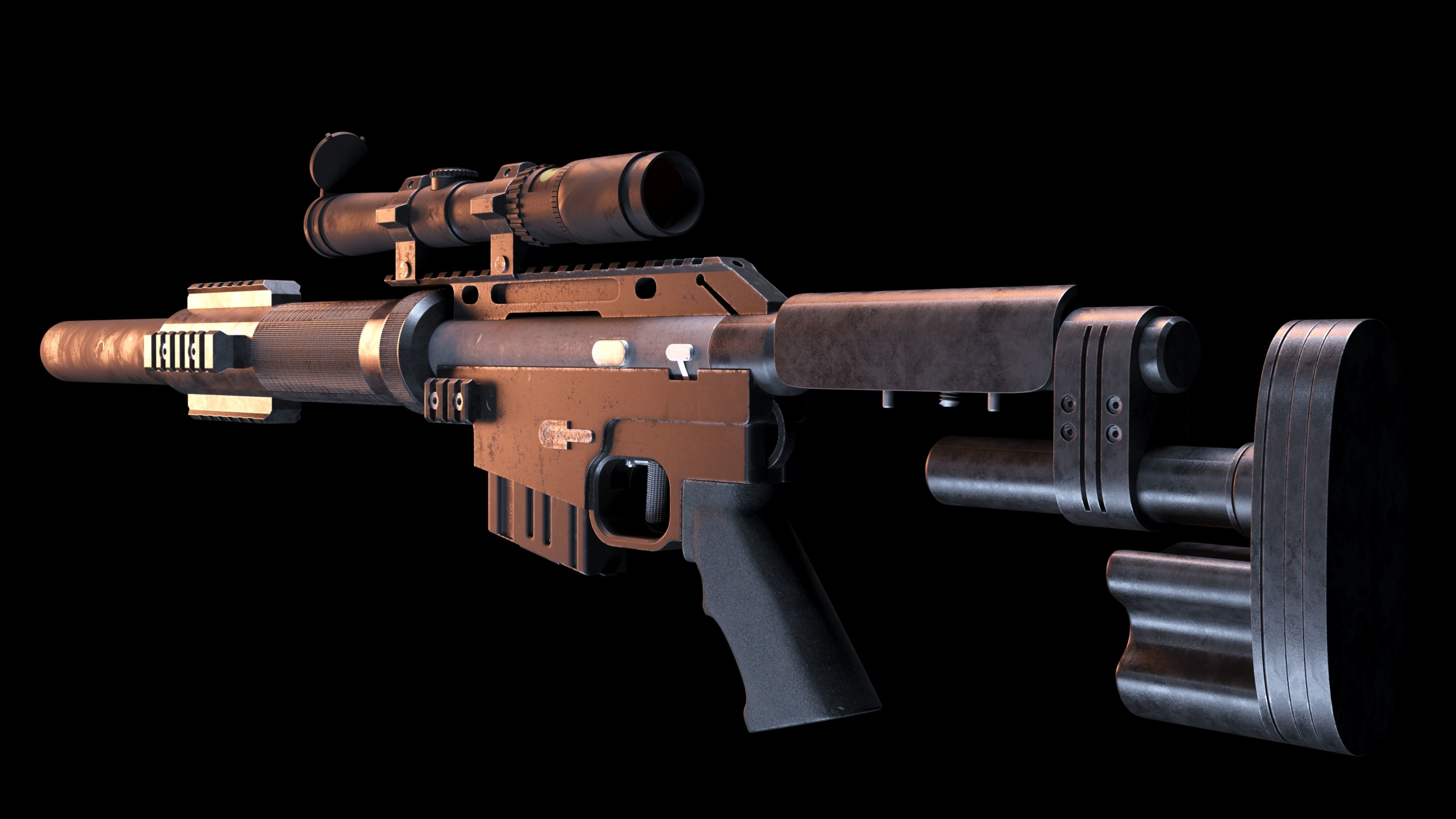 Sniper rifle McMillan CS5 3D model_1