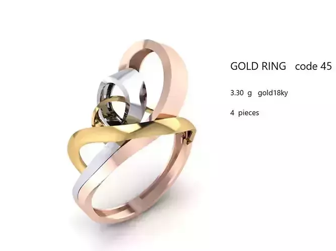 Gold woman ring 3D print model