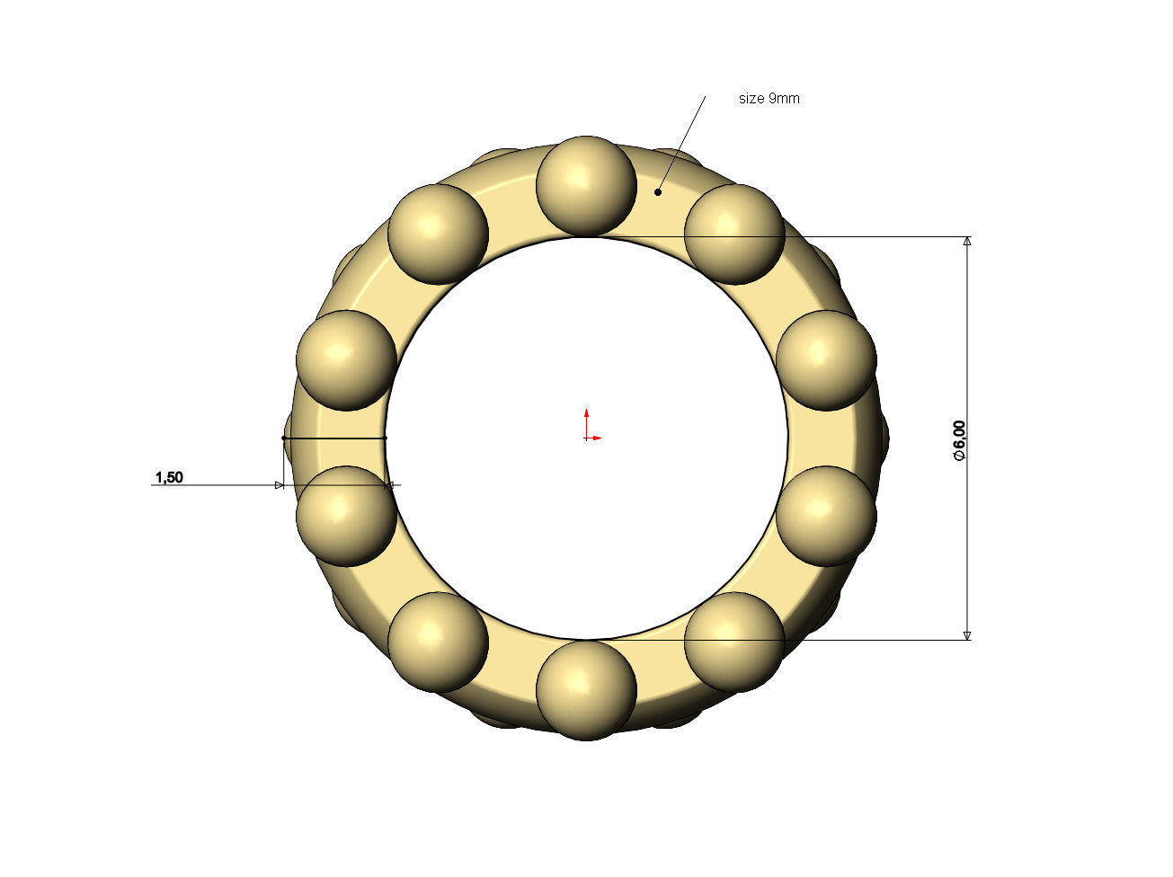 Beaded ring charm and bracelet bead 3D print model_6