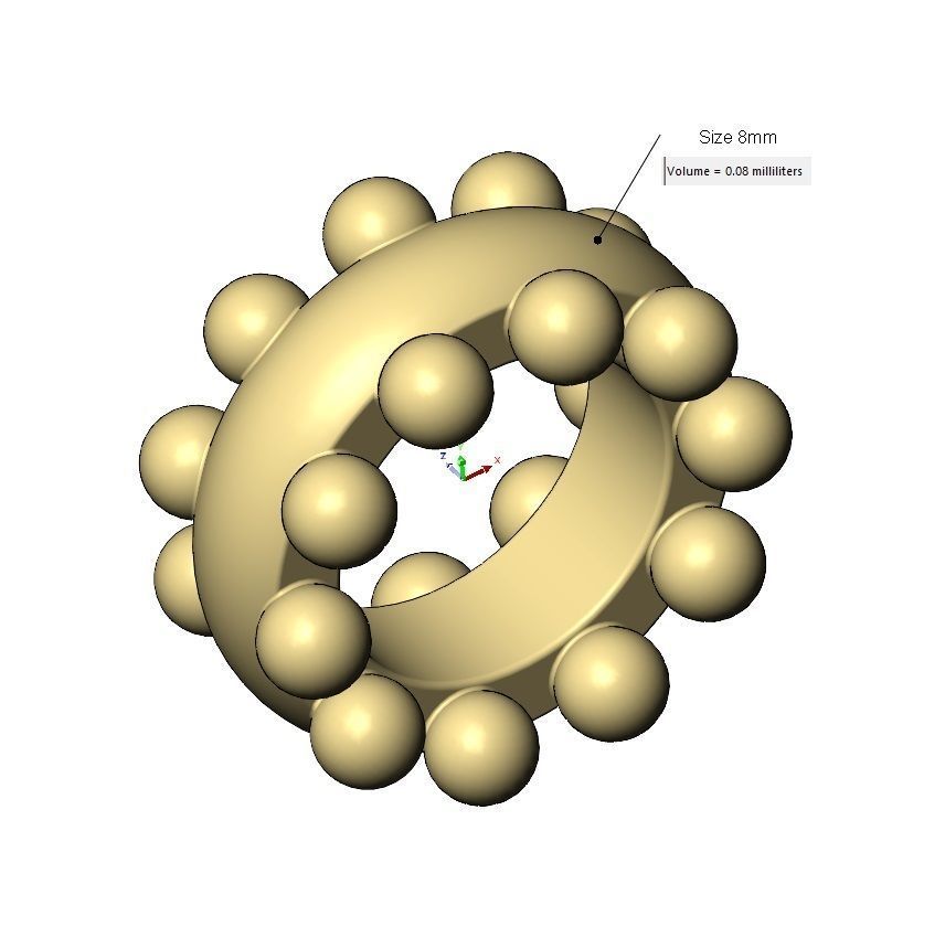 Beaded ring charm and bracelet bead 3D print model_15