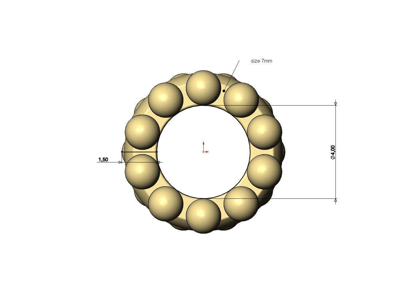 Beaded ring charm and bracelet bead 3D print model_8