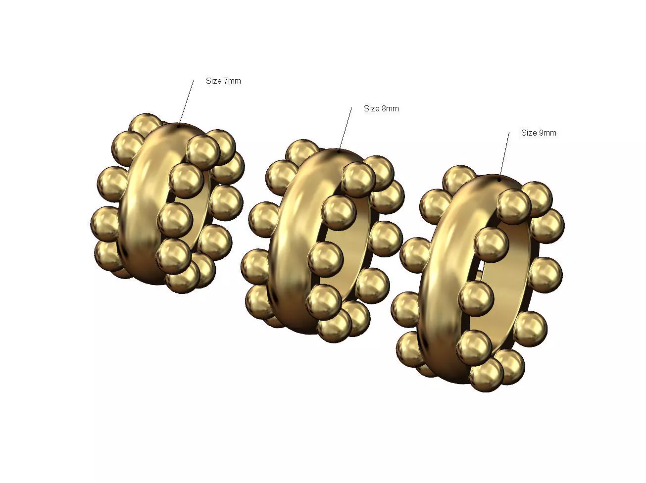 Beaded ring charm and bracelet bead 3D print model_0