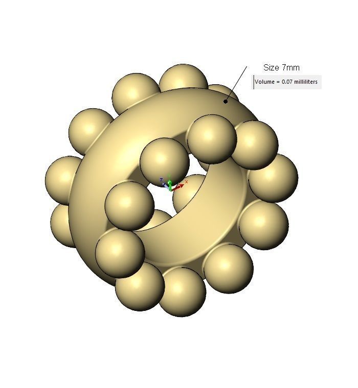 Beaded ring charm and bracelet bead 3D print model_9