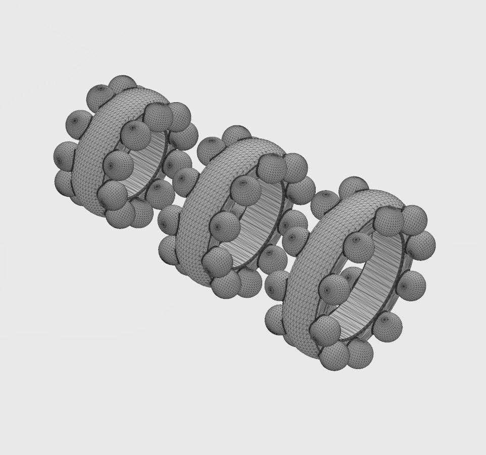 Beaded ring charm and bracelet bead 3D print model_13