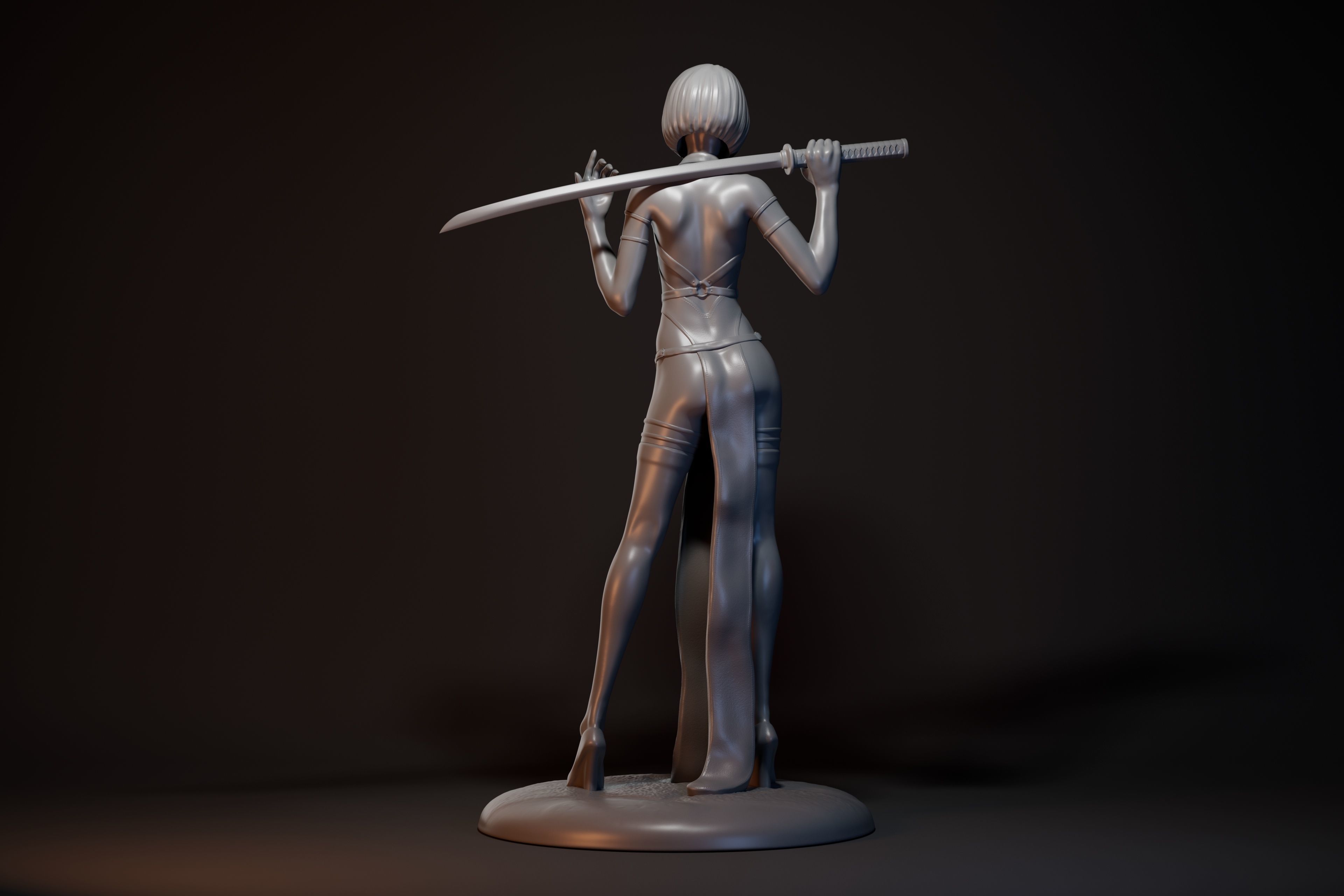 Katana girl 3D print model_13