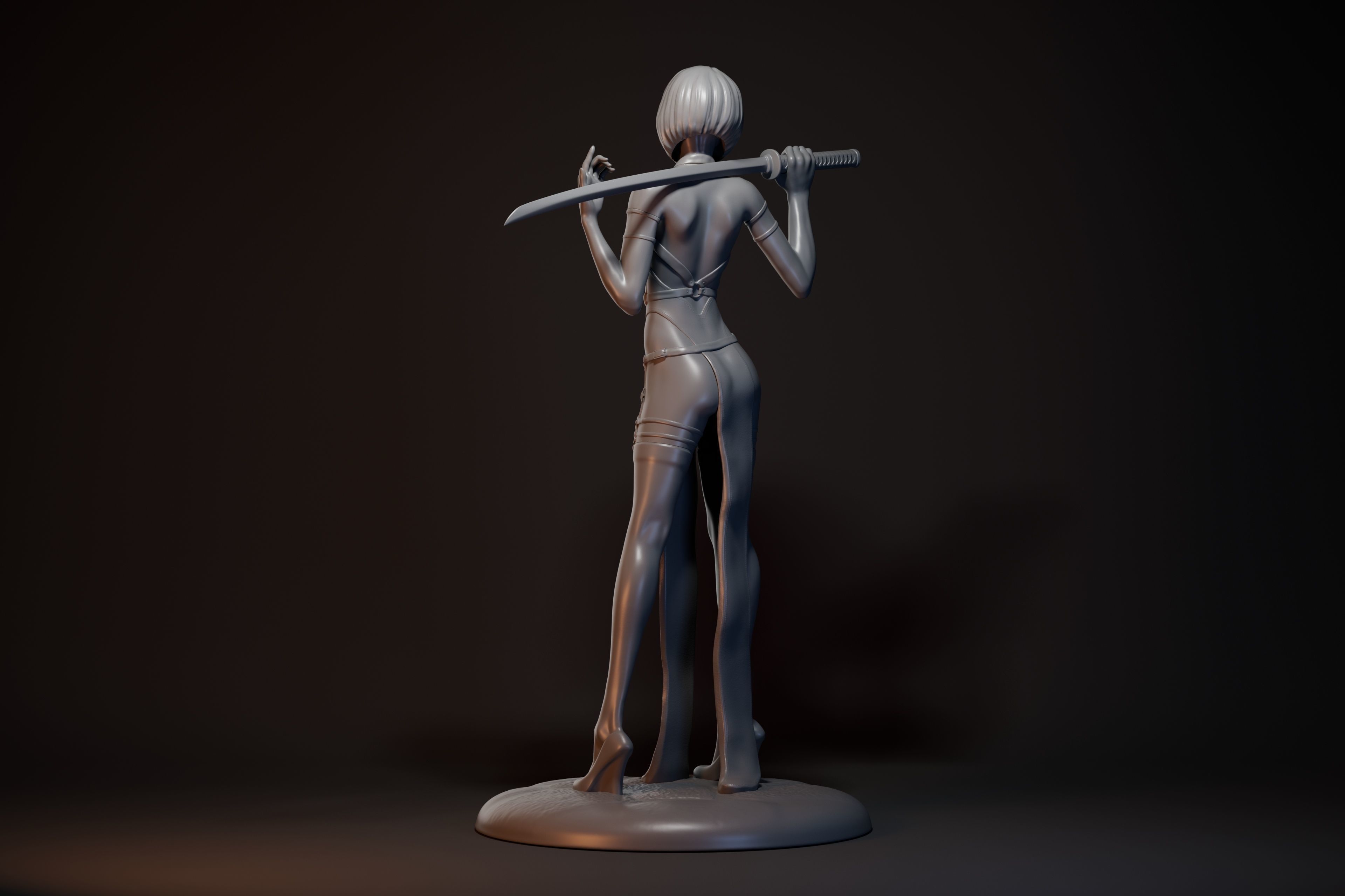 Katana girl 3D print model_15