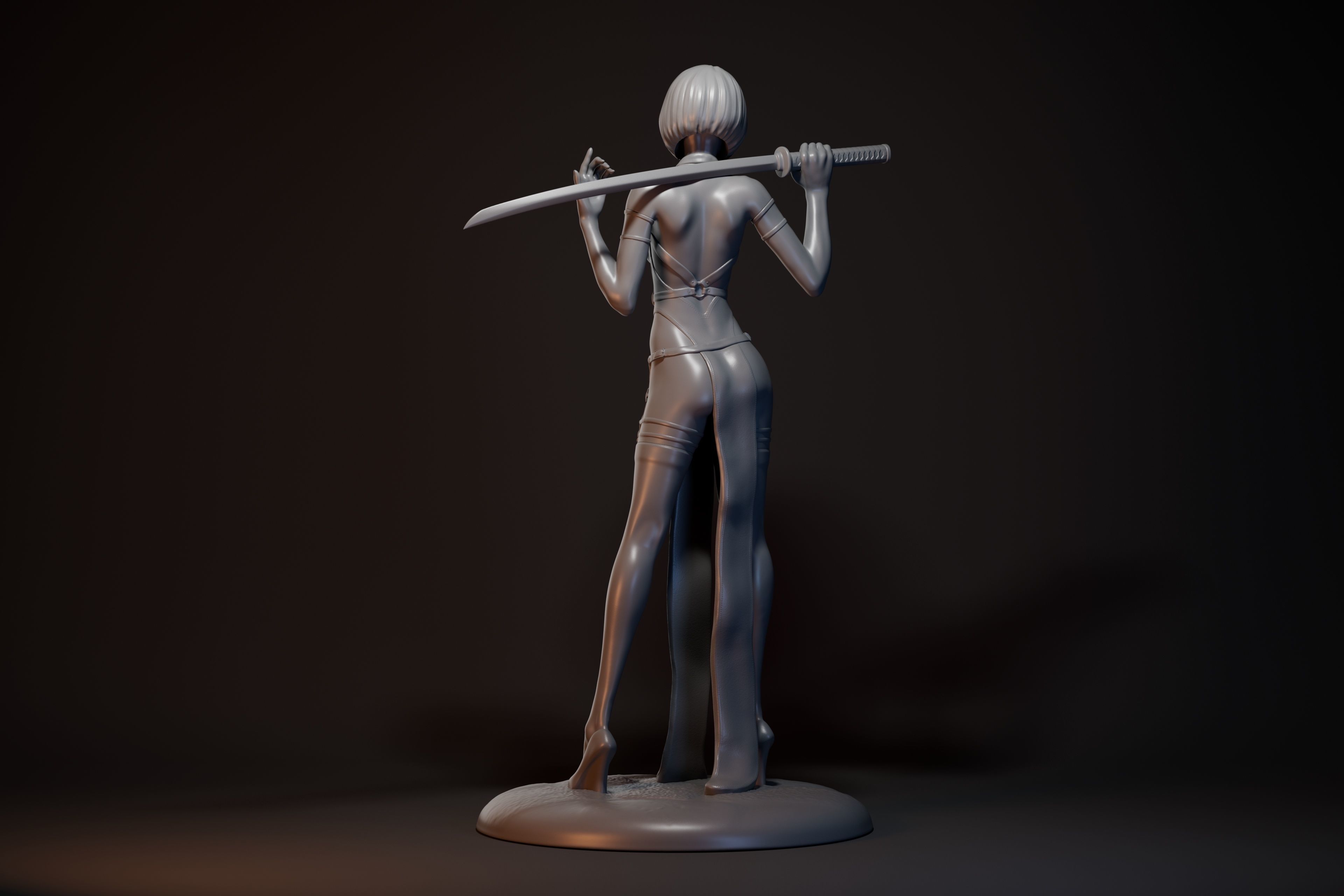Katana girl 3D print model_14