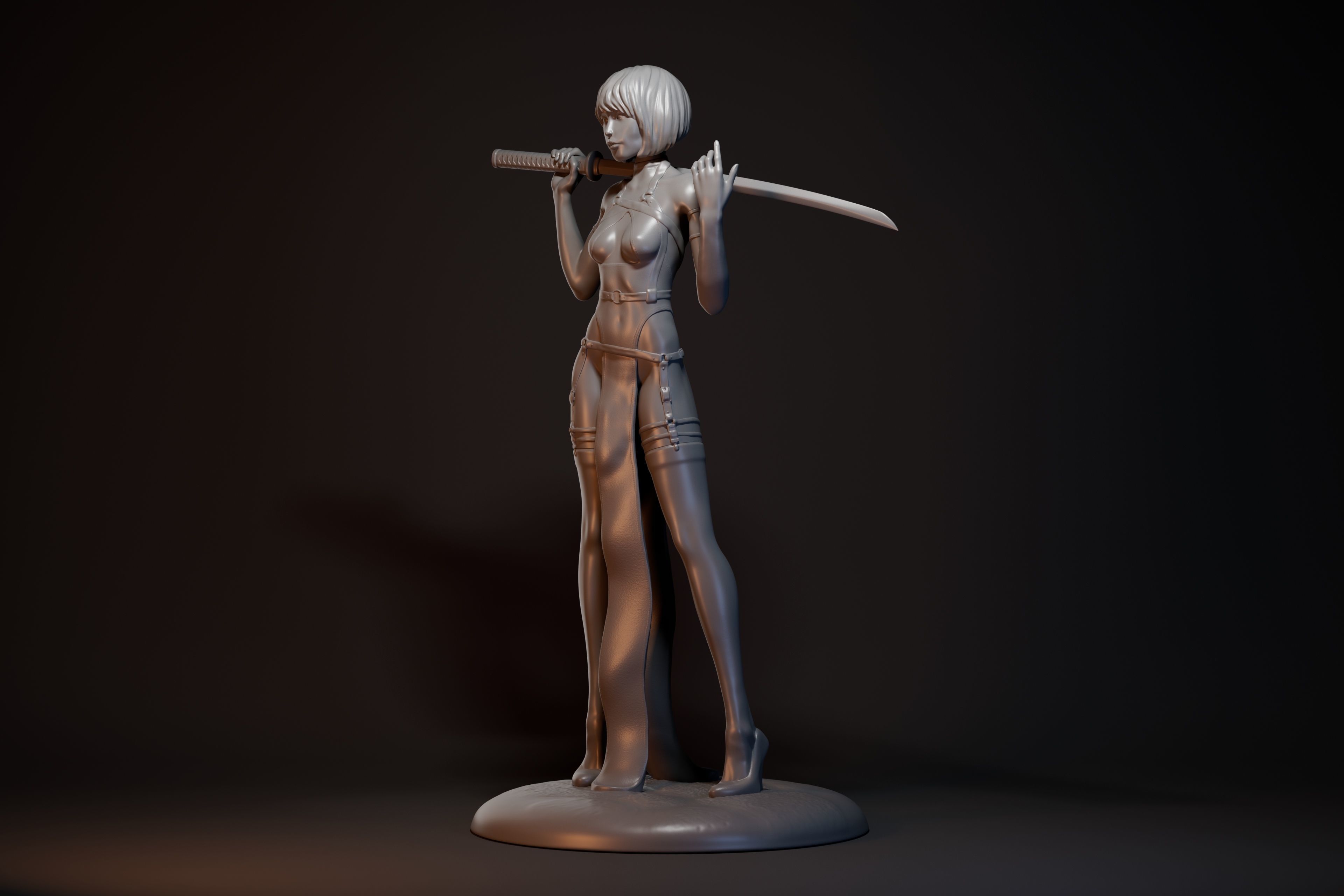 Katana girl 3D print model_22