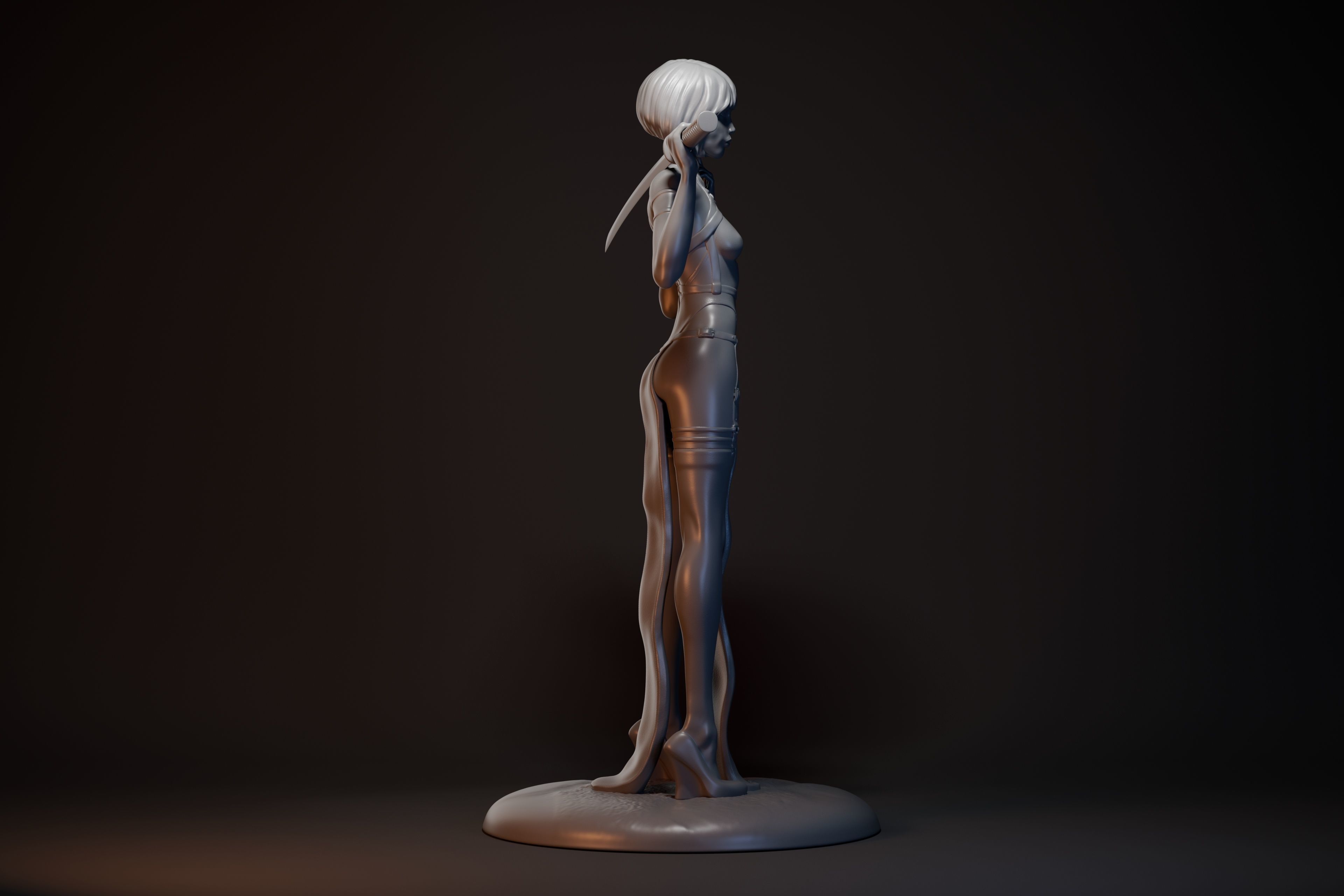 Katana girl 3D print model_7