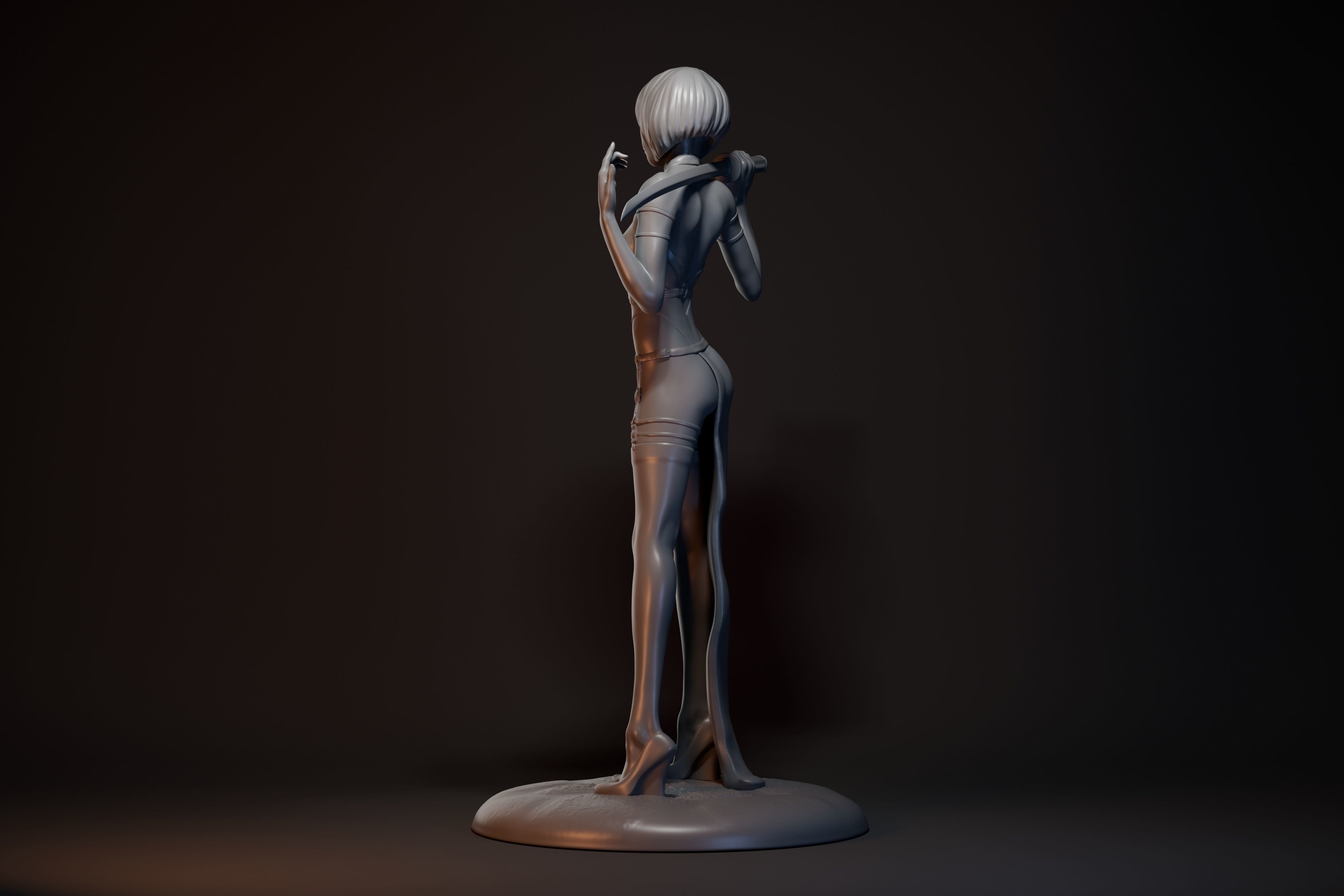 Katana girl 3D print model_17