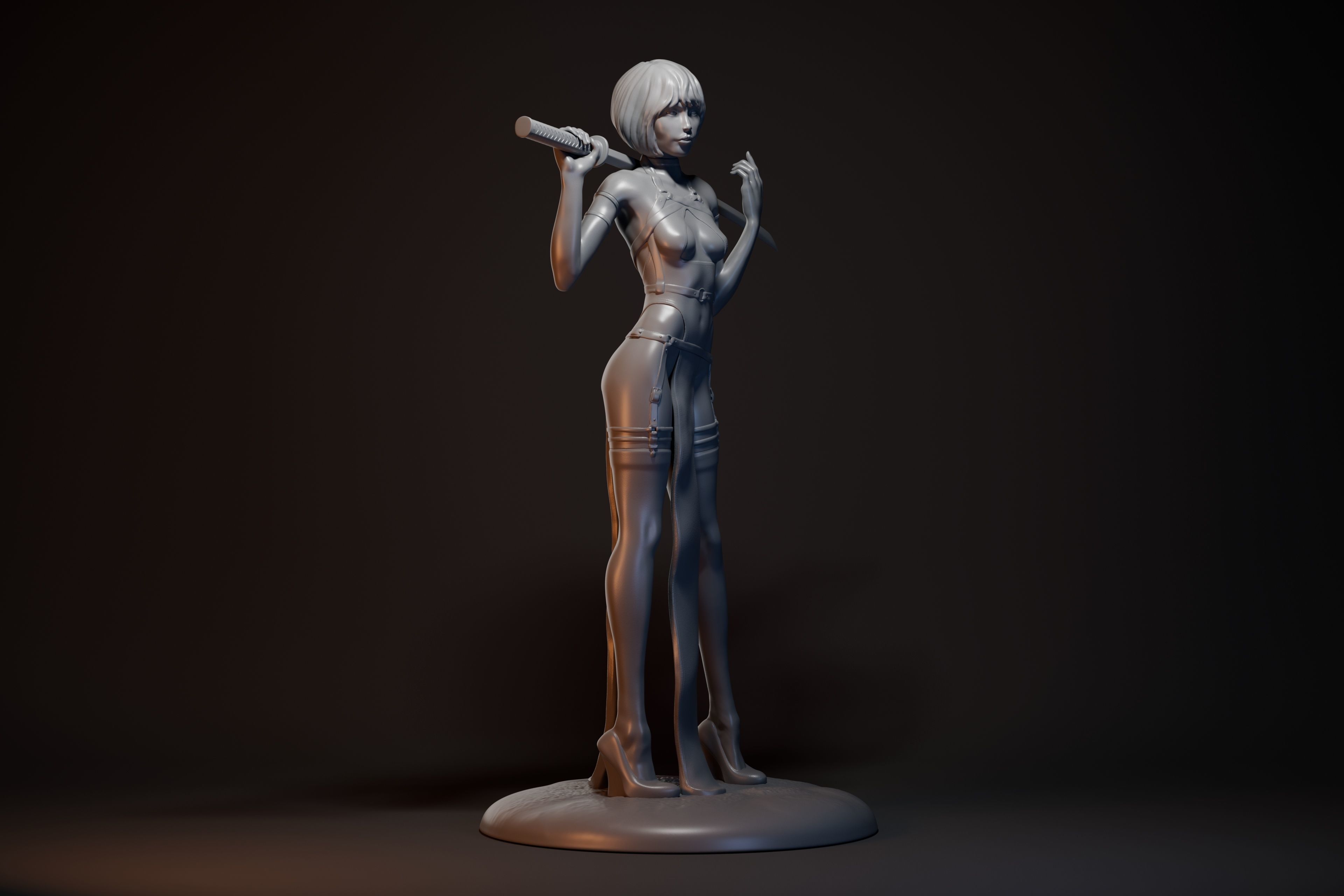 Katana girl 3D print model_4