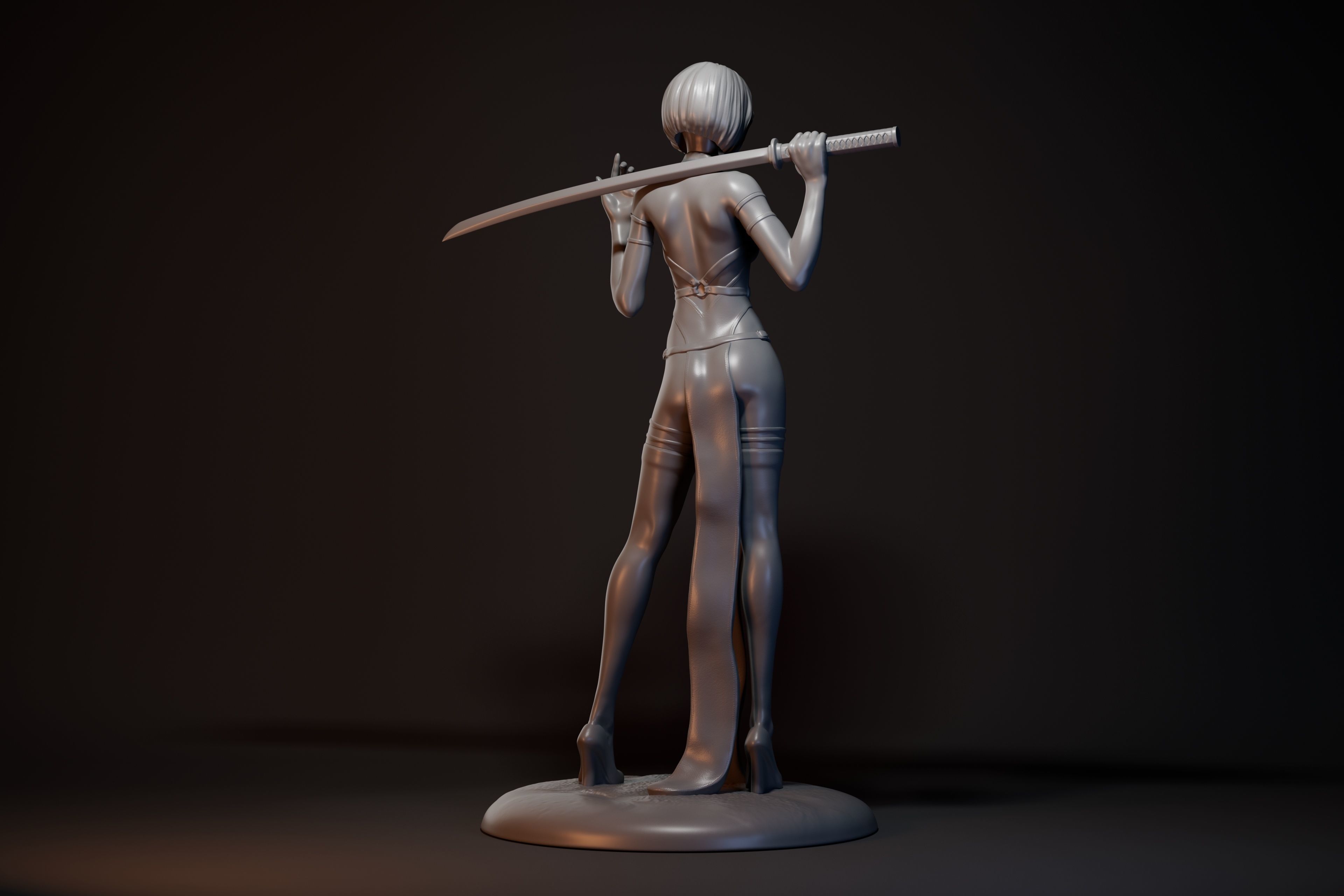 Katana girl 3D print model_11
