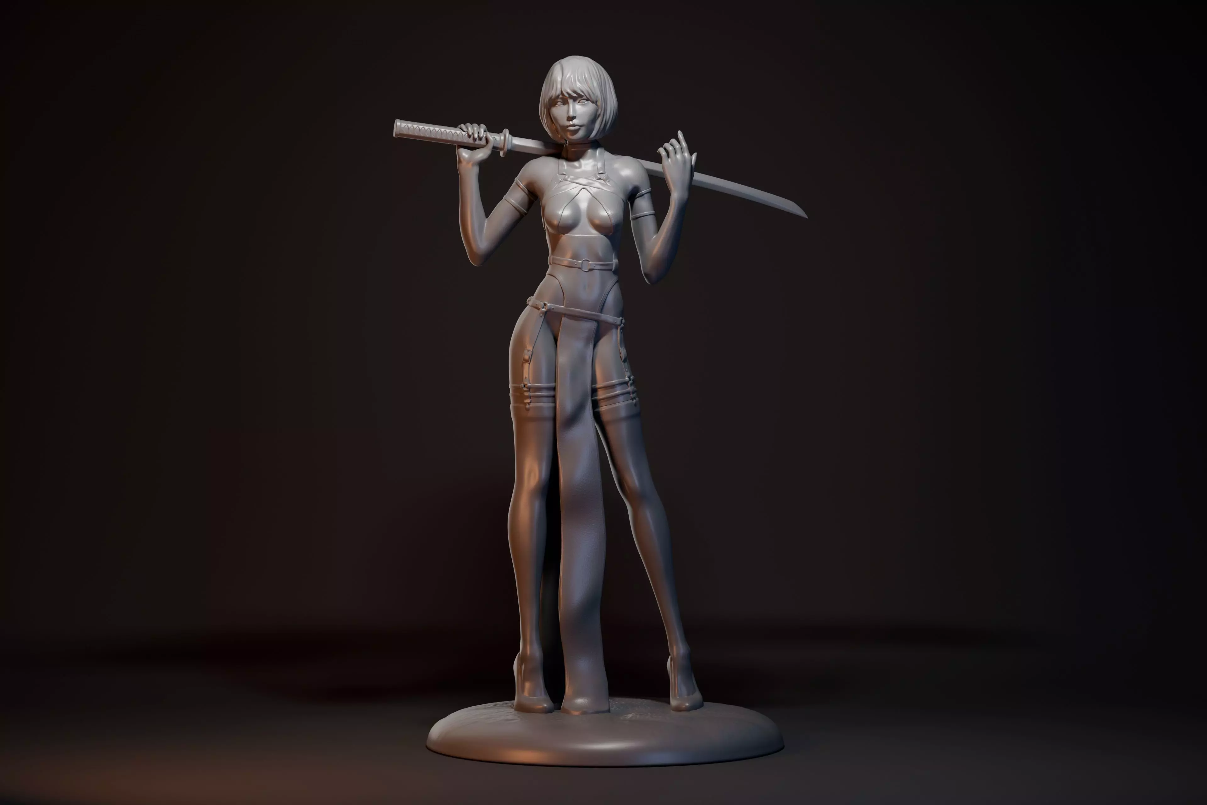 Katana girl 3D print model_0
