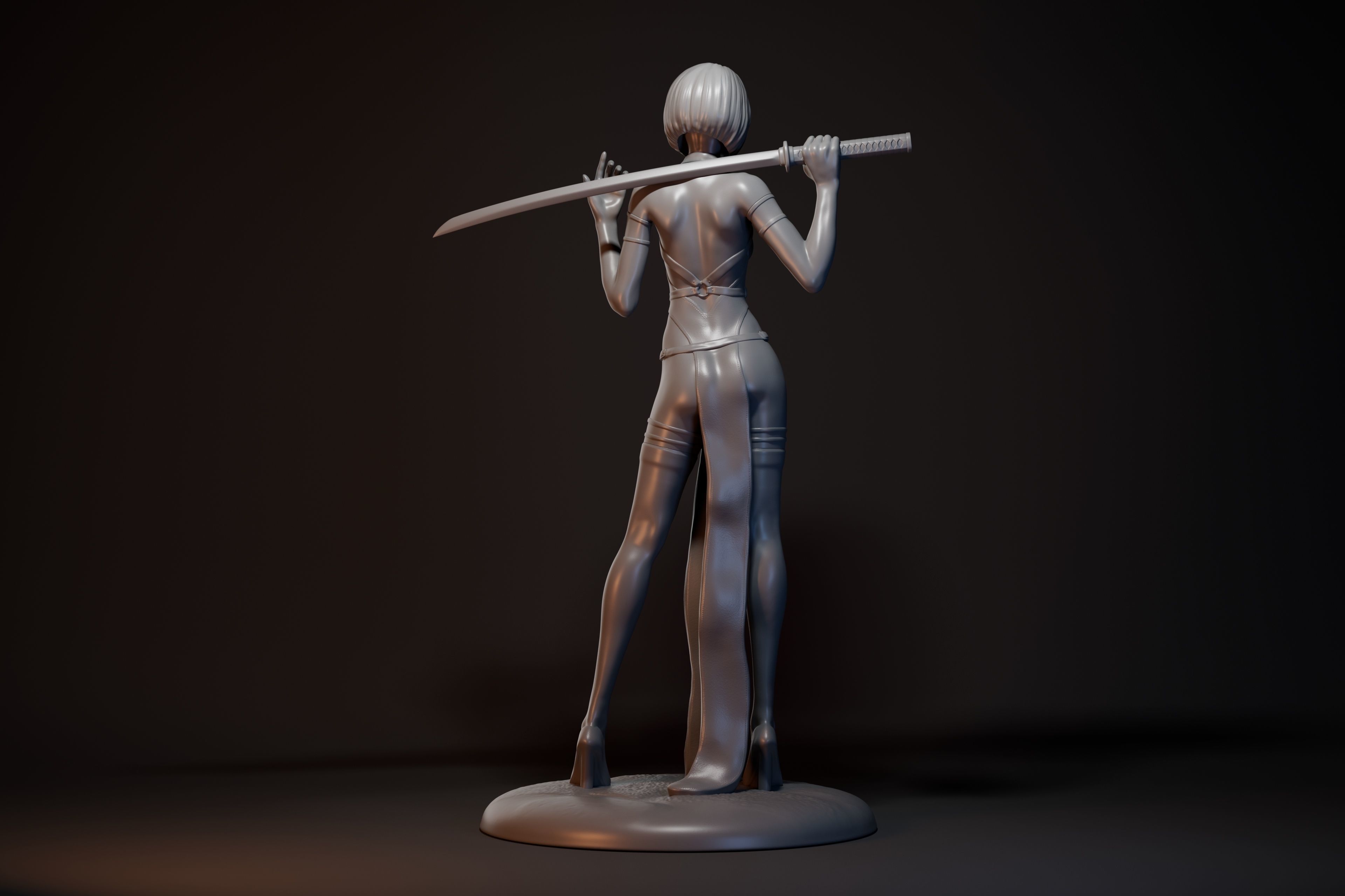 Katana girl 3D print model_12