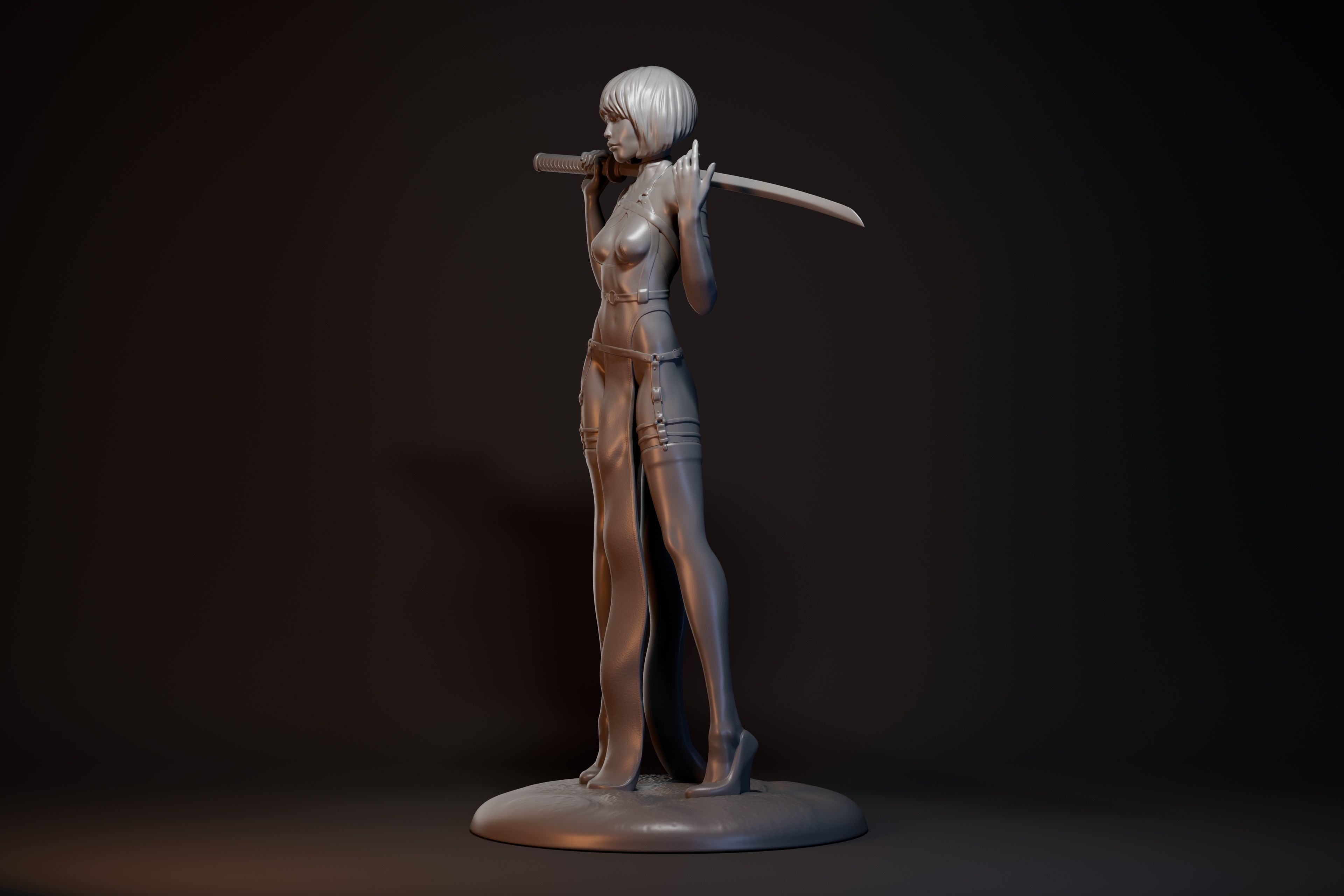 Katana girl 3D print model_21