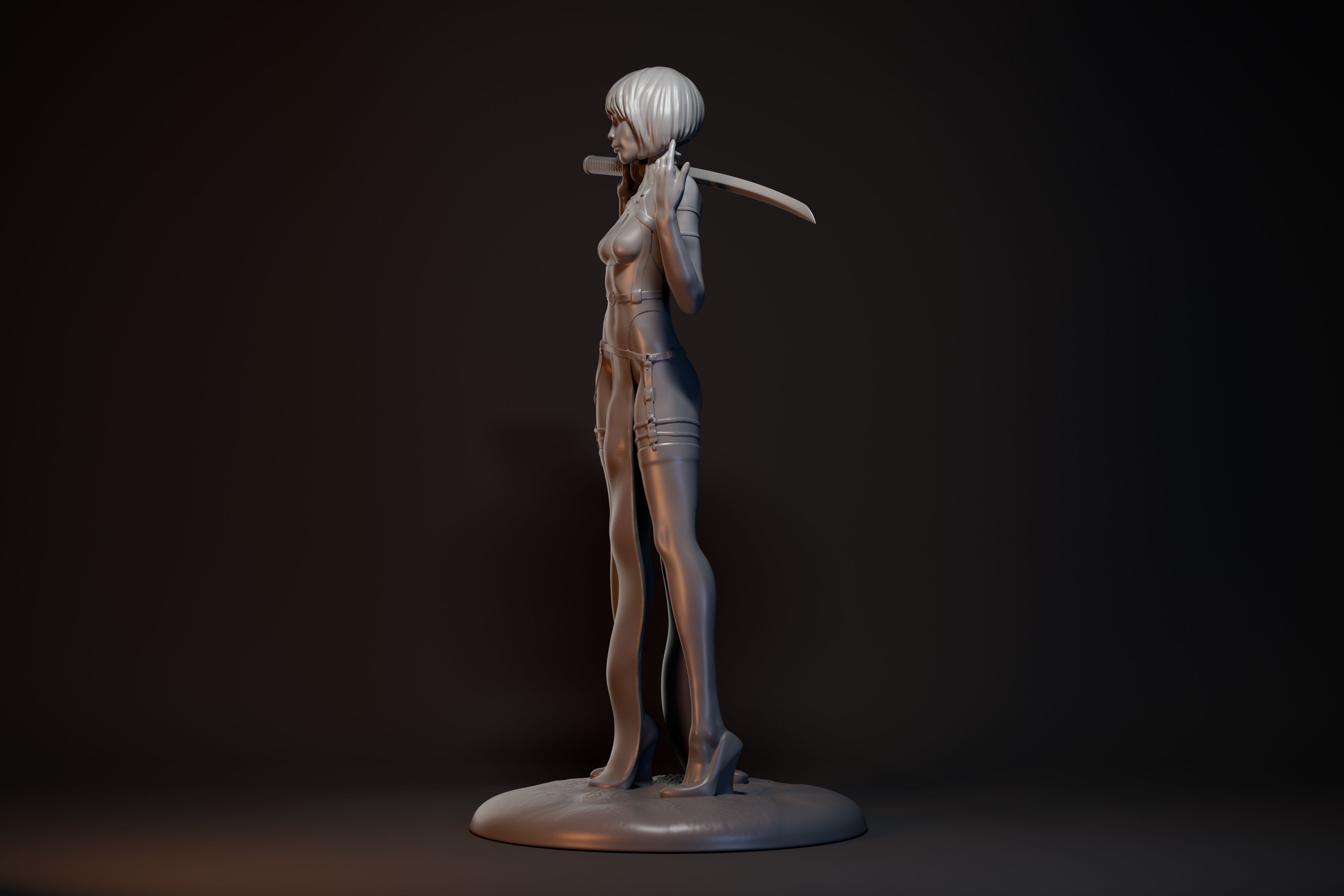 Katana girl 3D print model_20
