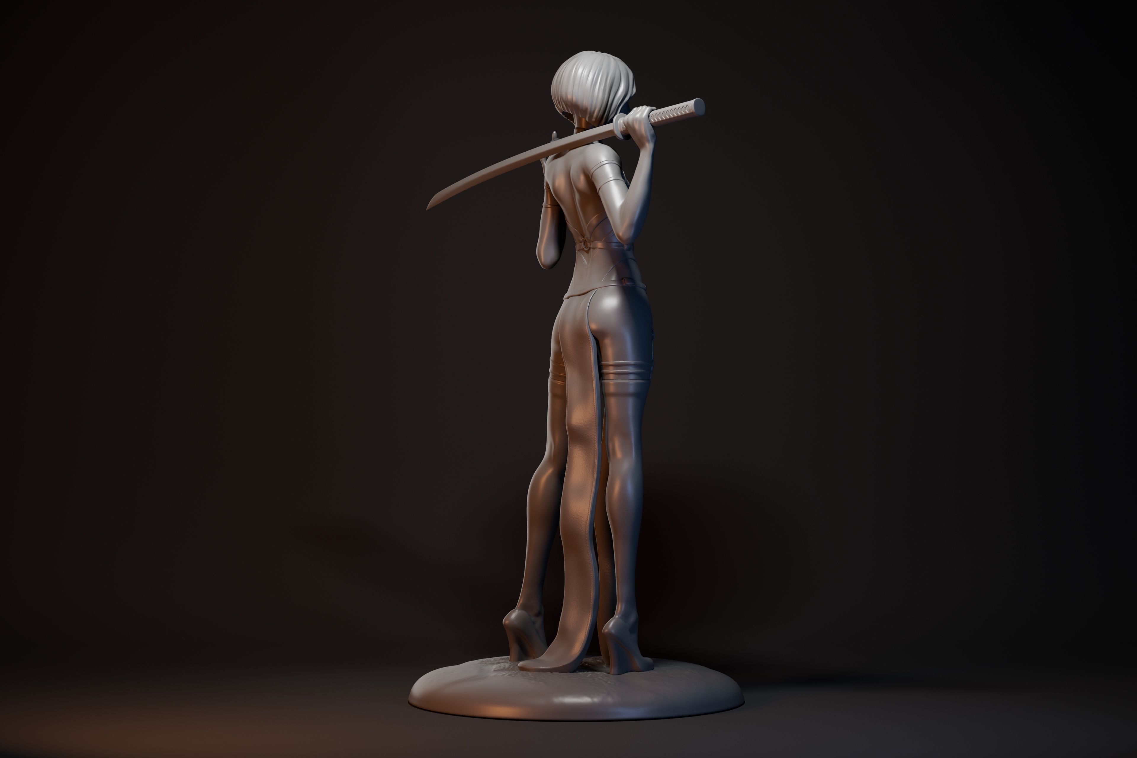 Katana girl 3D print model_9