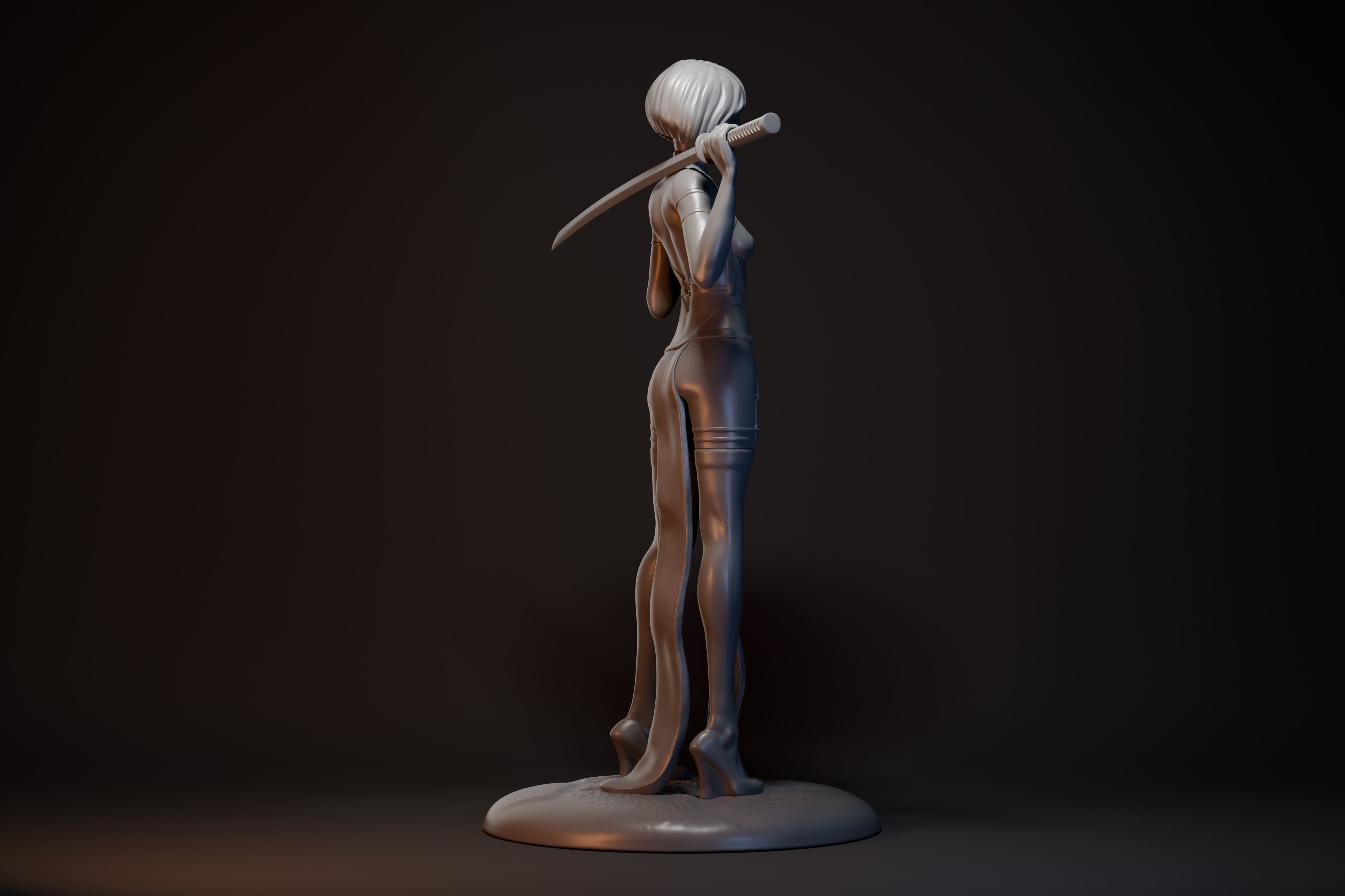 Katana girl 3D print model_8