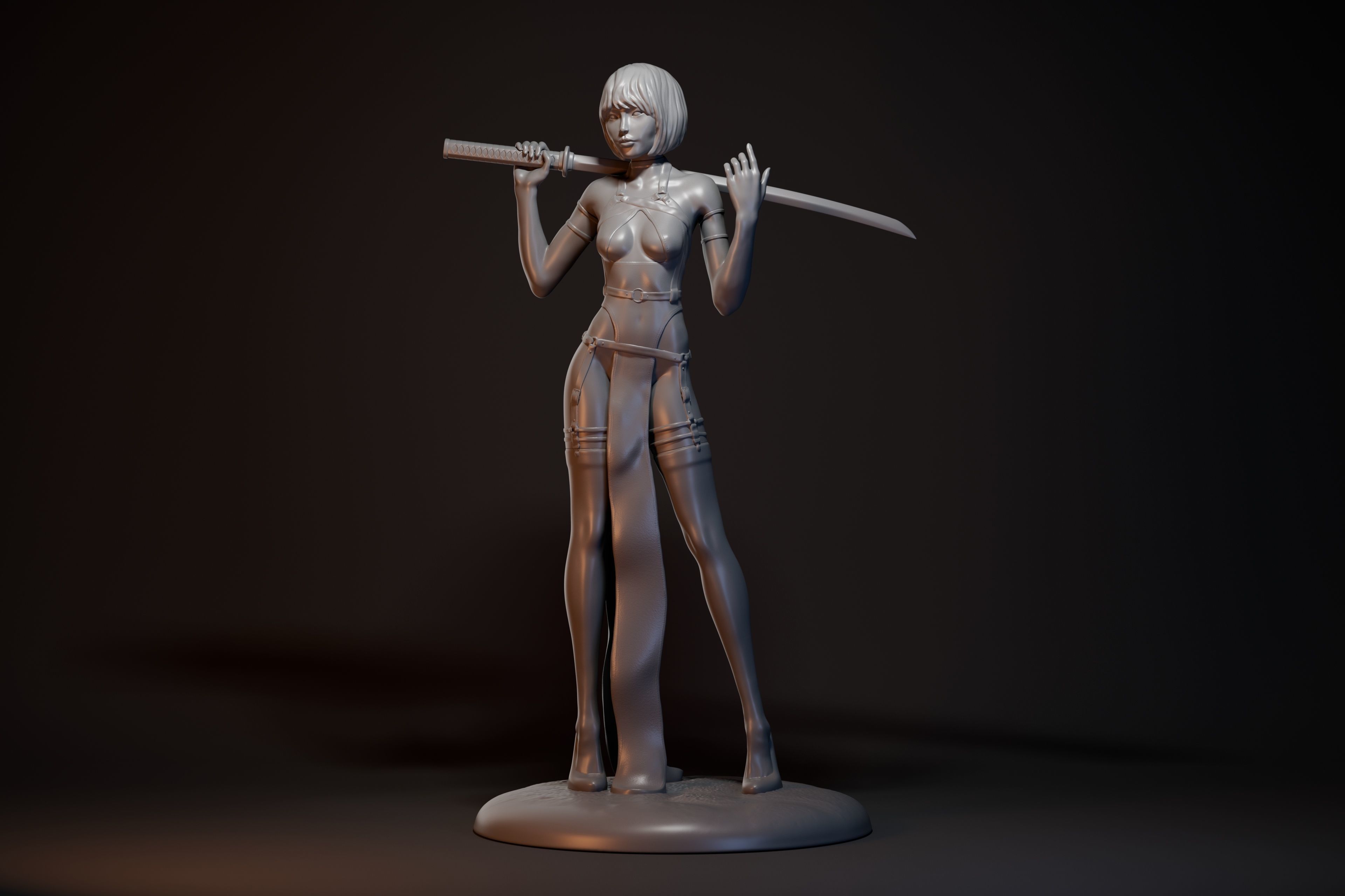 Katana girl 3D print model_23