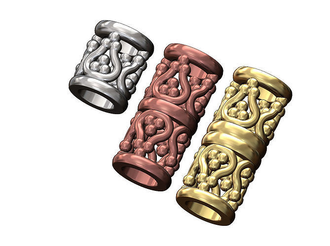 Beaded crown  charm and bracelet bead 3D print model