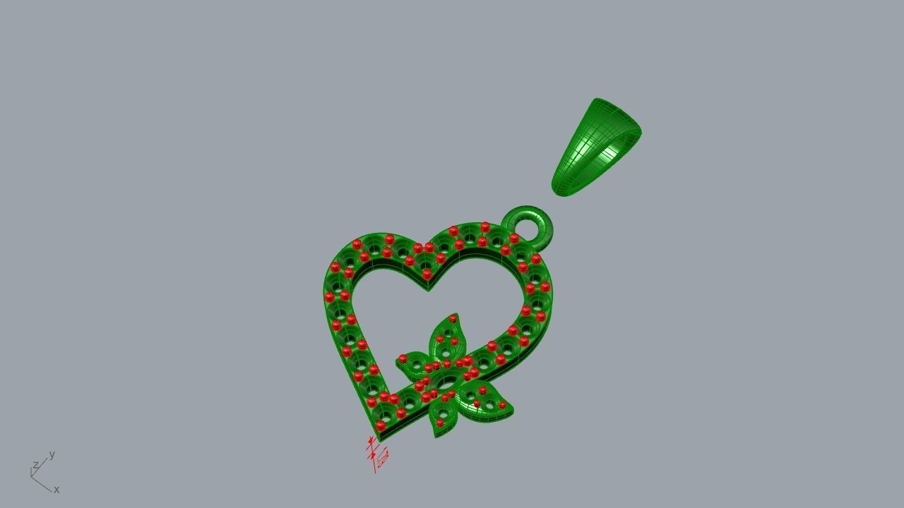 heart pendant 3D print model_3
