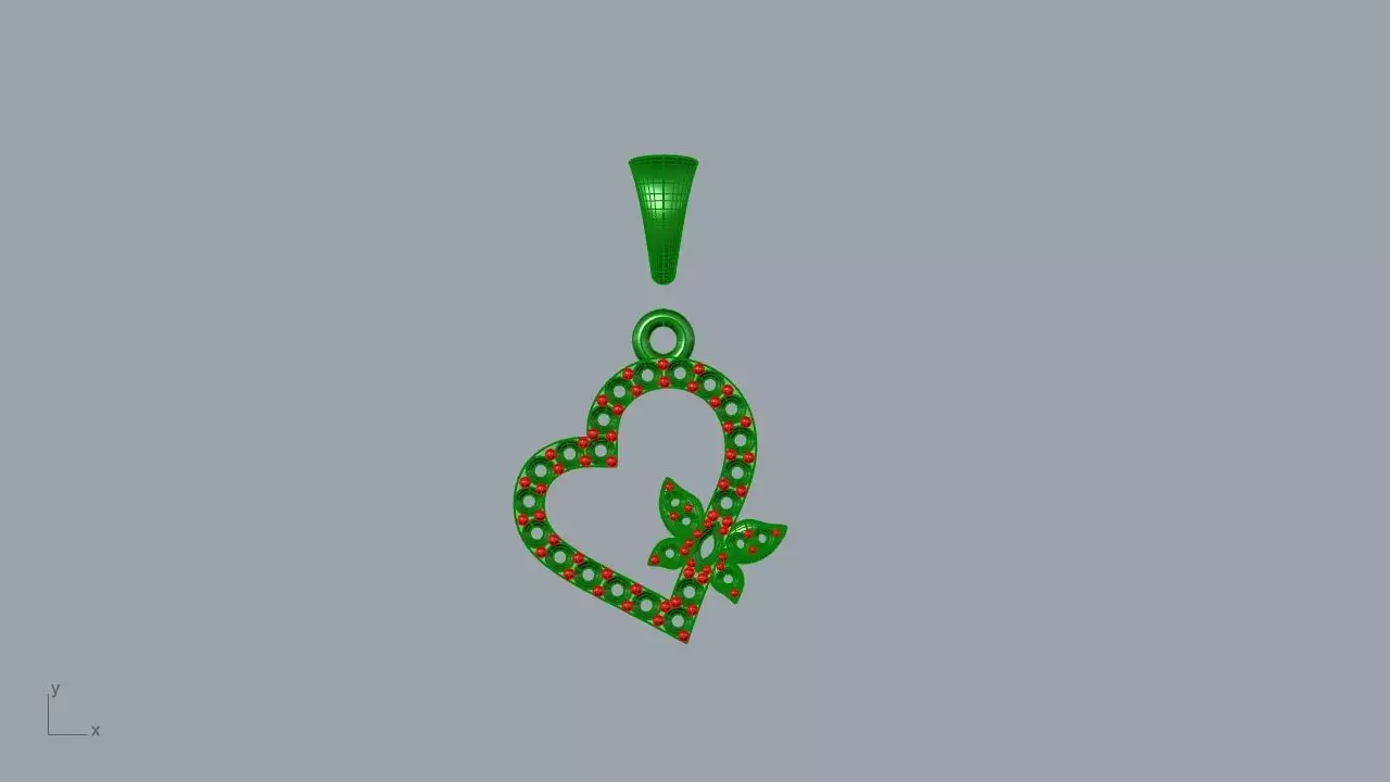 heart pendant 3D print model_0