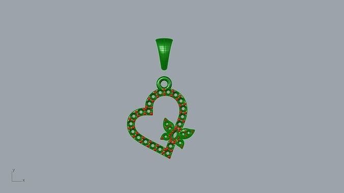 heart pendant 3D print model