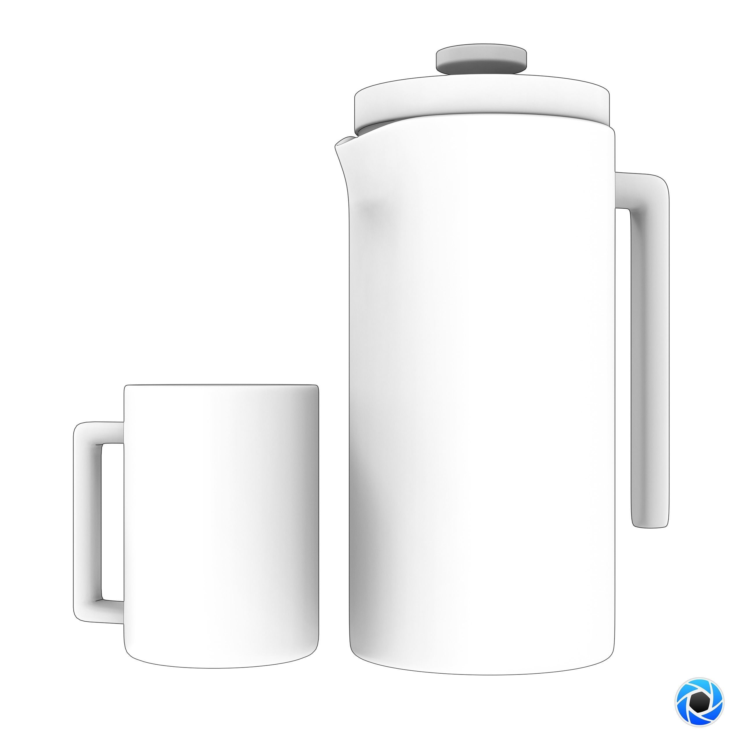Bambu French Press 3D Model FP002 3D model_9