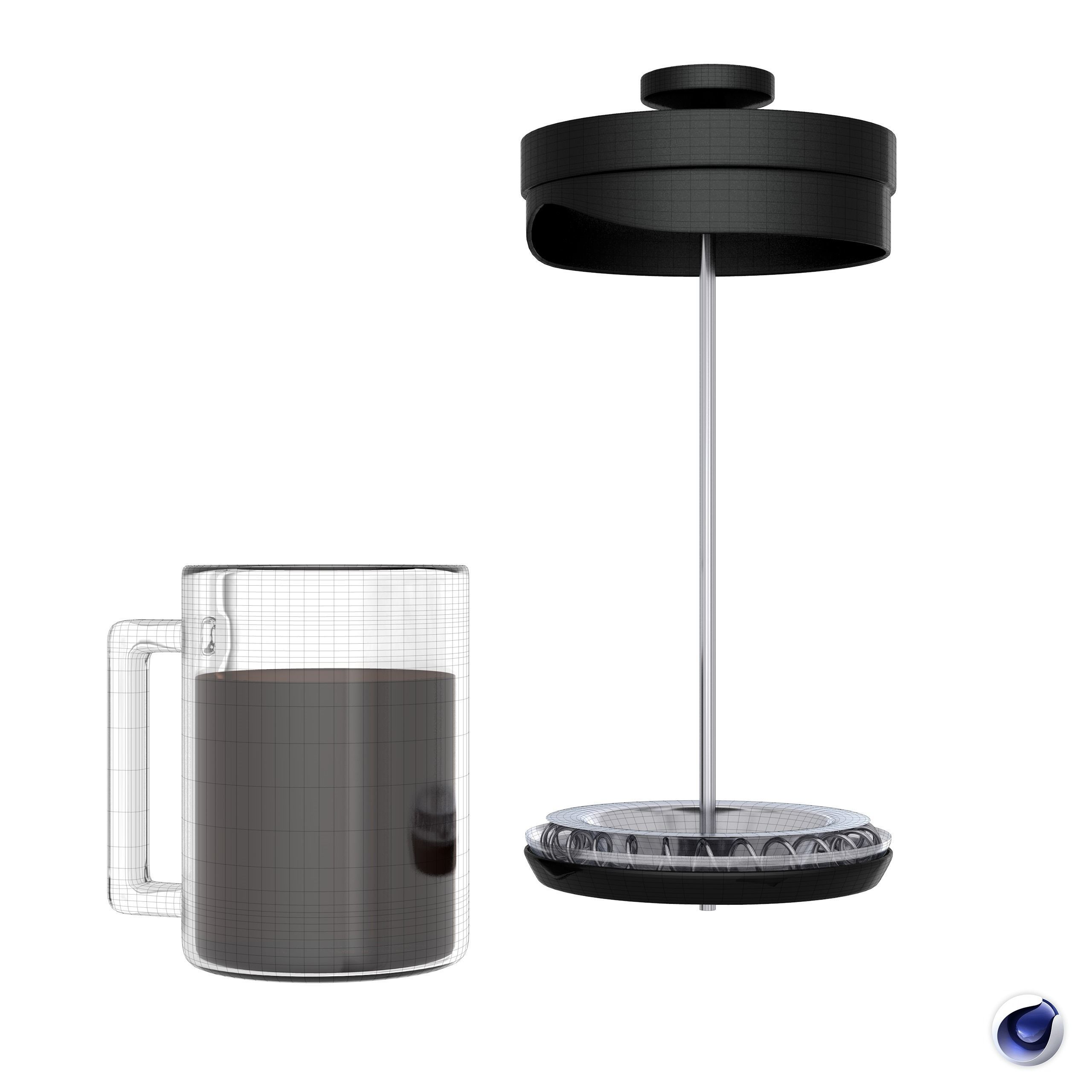 Bambu French Press 3D Model FP002 3D model_6