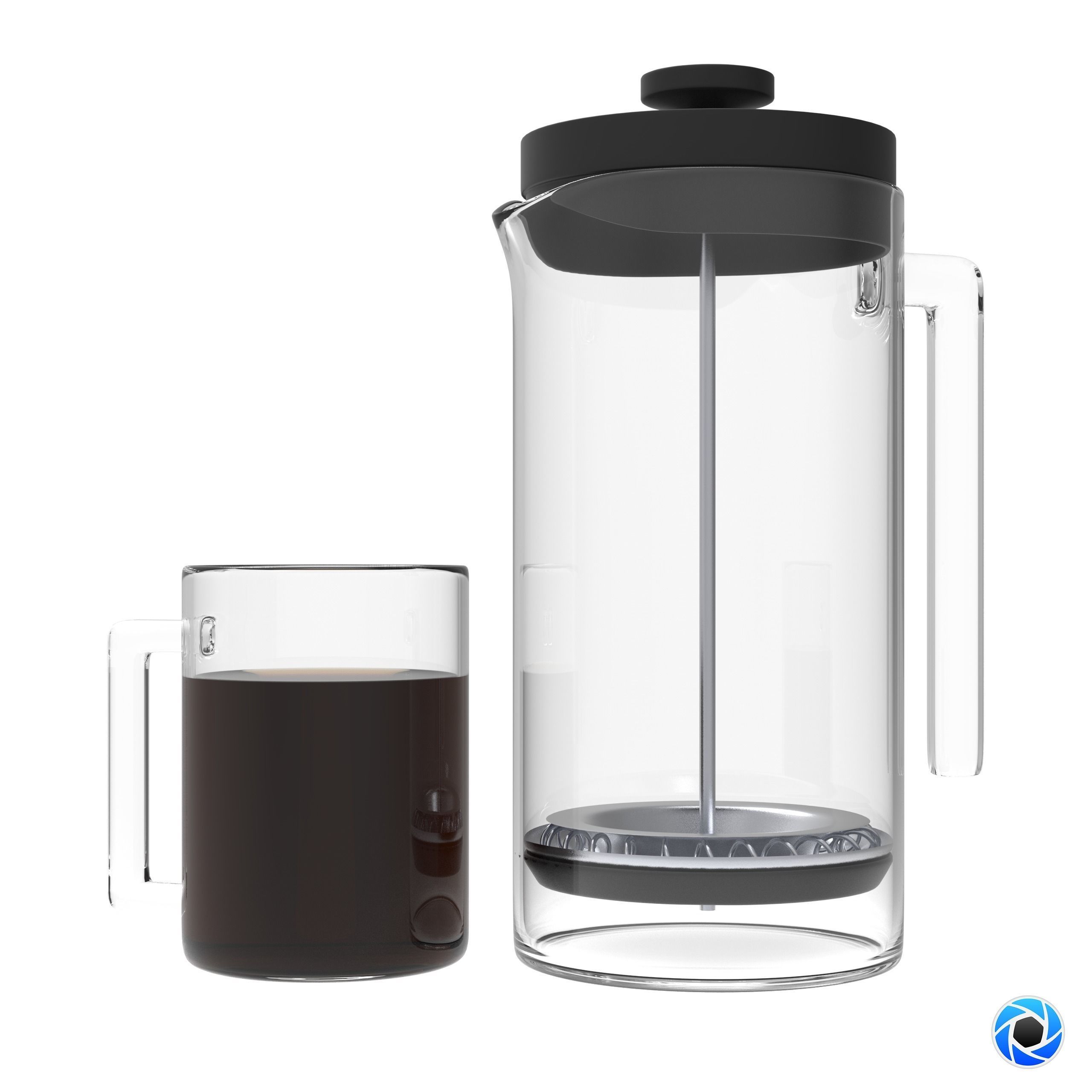 Bambu French Press 3D Model FP002 3D model_8