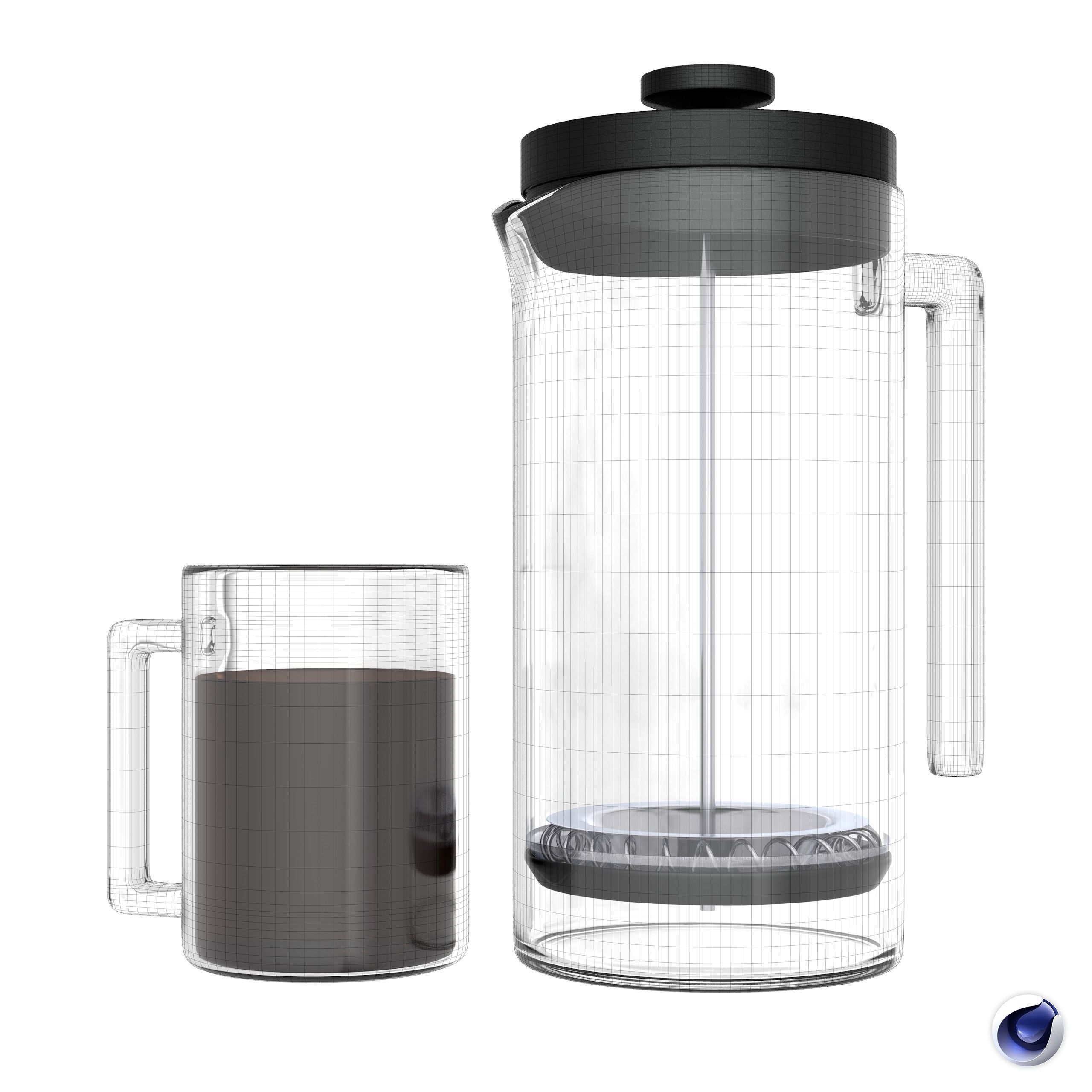 Bambu French Press 3D Model FP002 3D model_5
