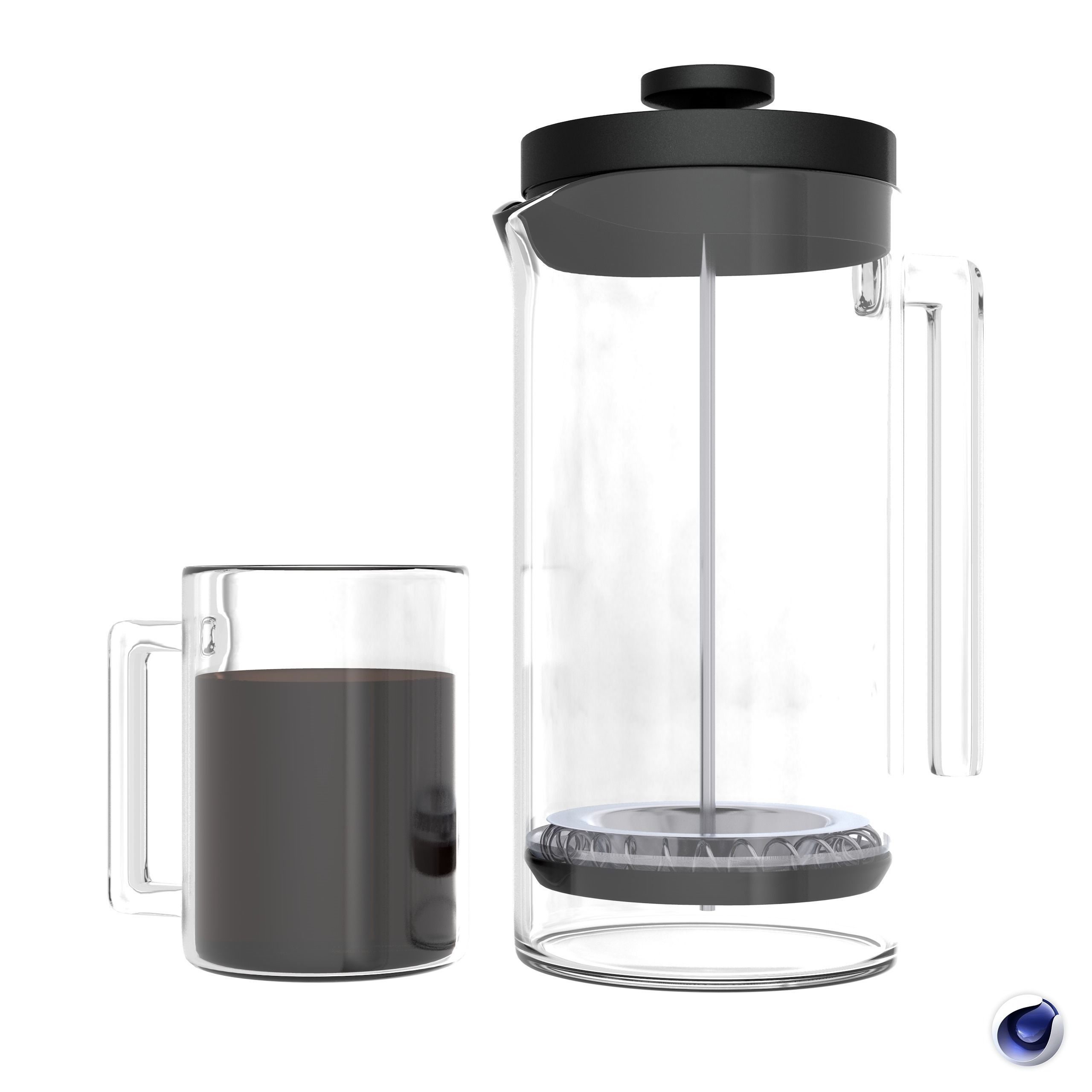 Bambu French Press 3D Model FP002 3D model_2