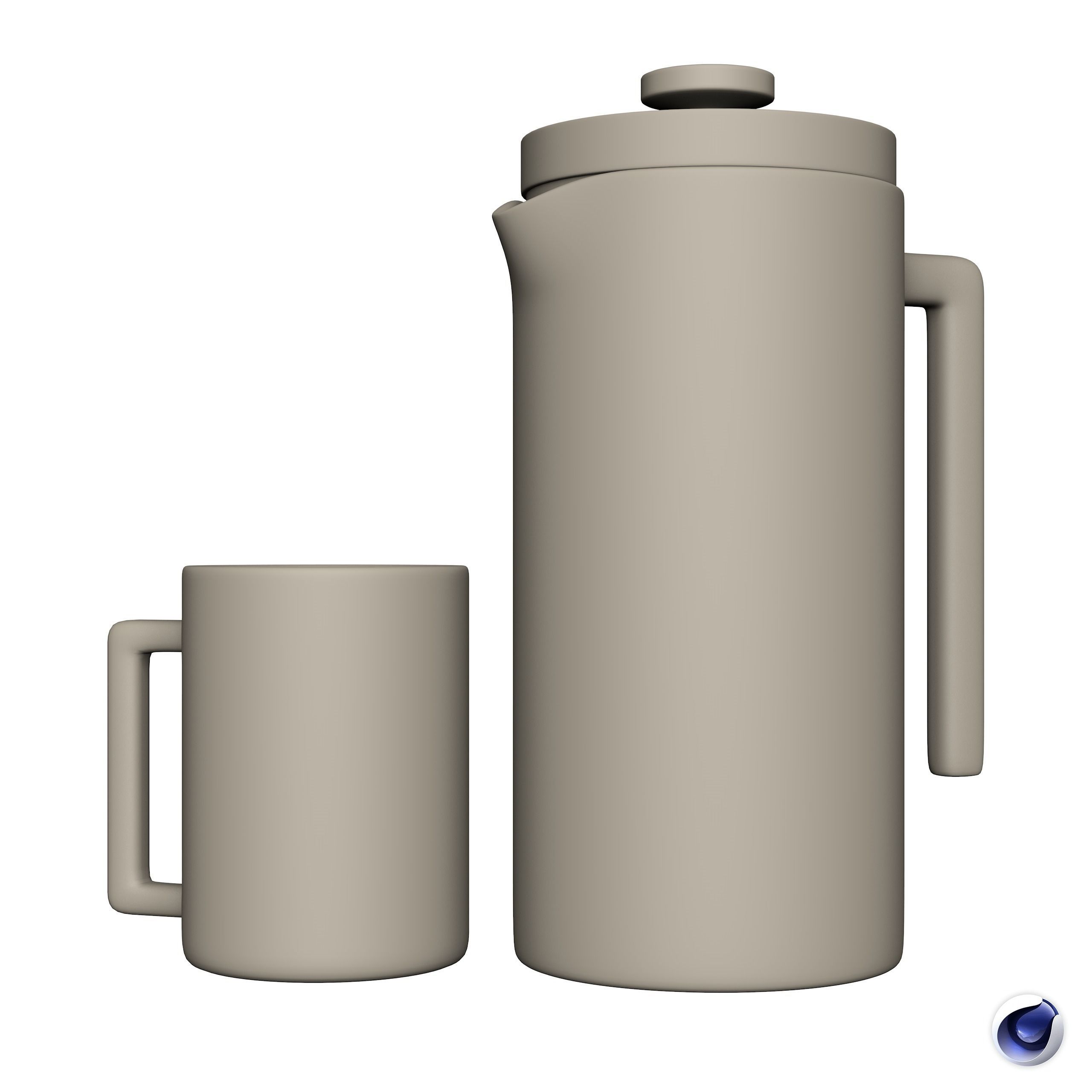 Bambu French Press 3D Model FP002 3D model_4