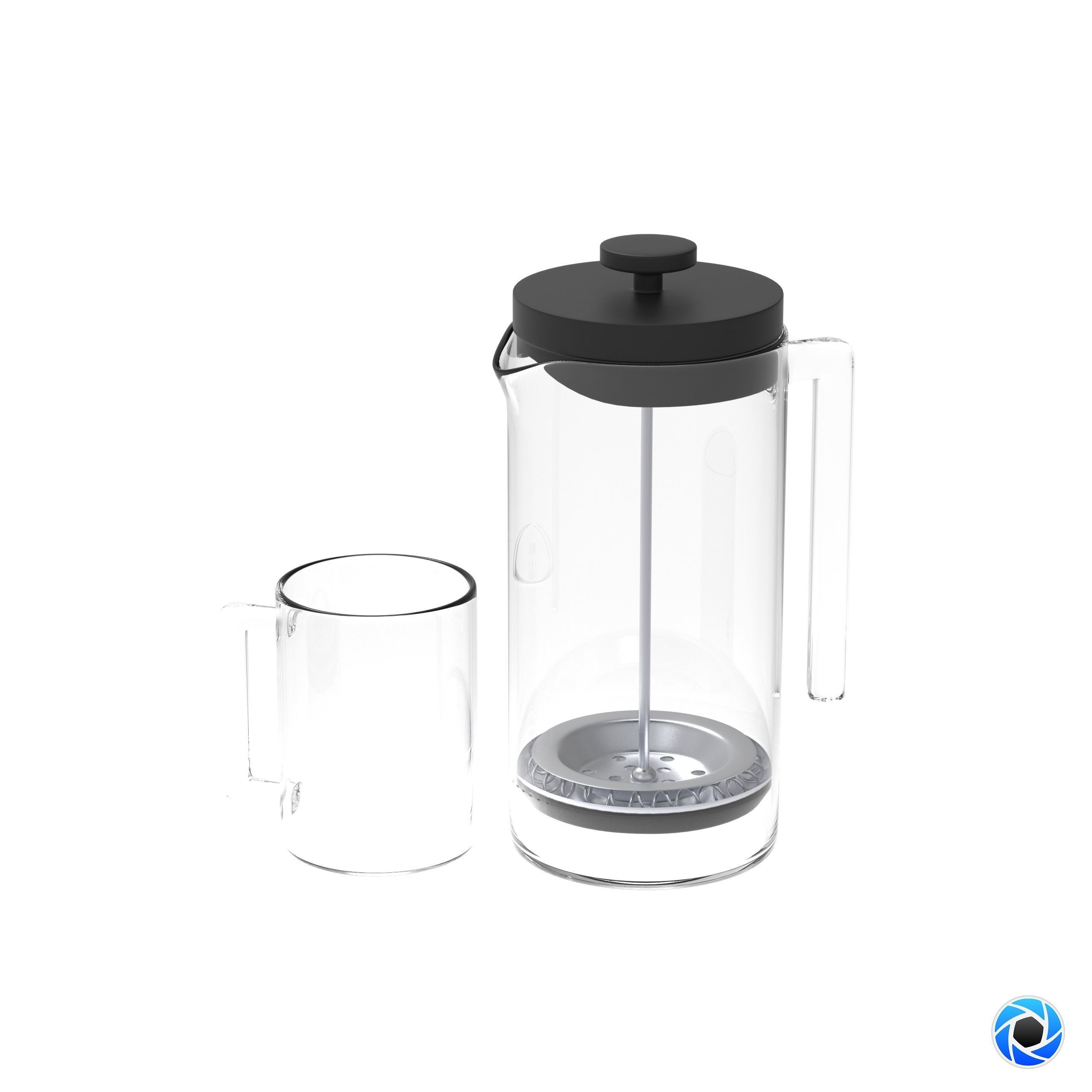 Bambu French Press 3D Model FP002 3D model_3