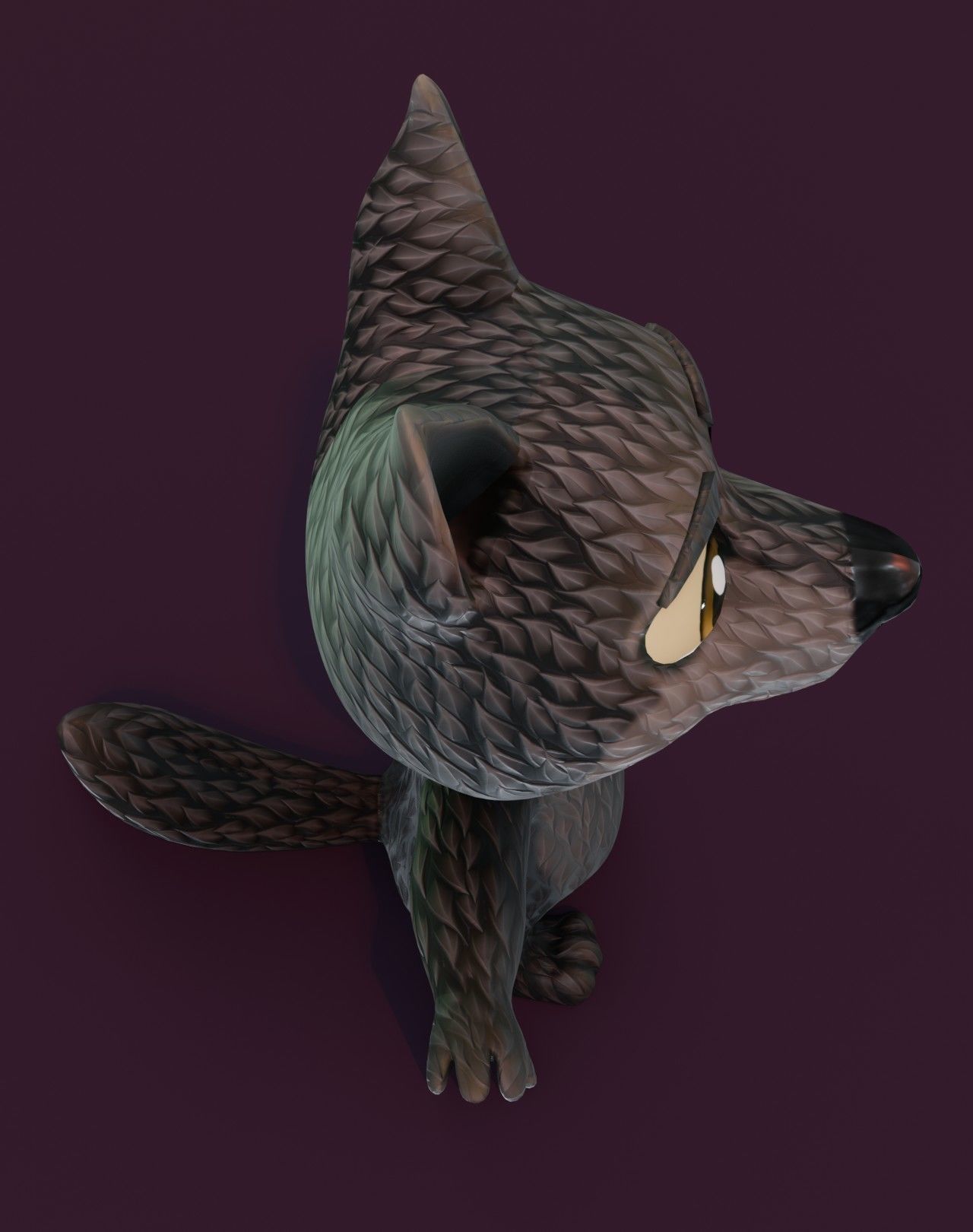 Cartoon Wolf Rigged 3D Models Low-poly 3D model_65