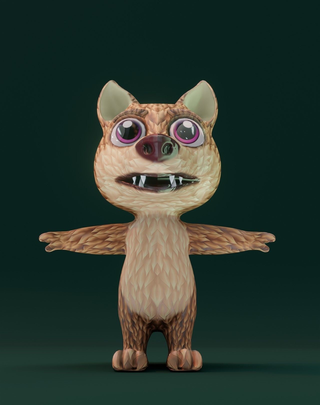 Cartoon Wolf Rigged 3D Models Low-poly 3D model_53