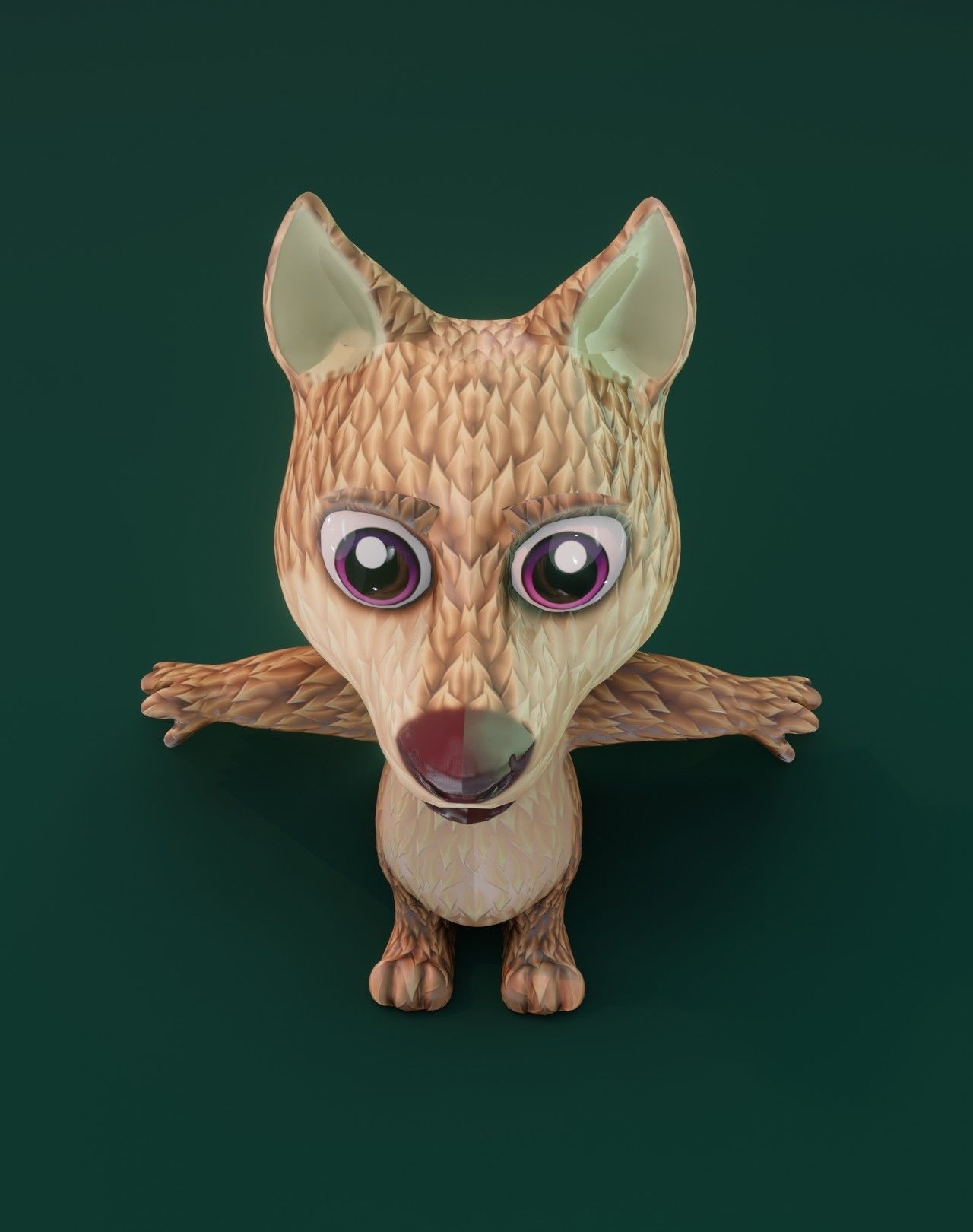 Cartoon Wolf Rigged 3D Models Low-poly 3D model_48