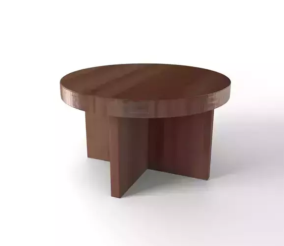 Round wooden coffee table