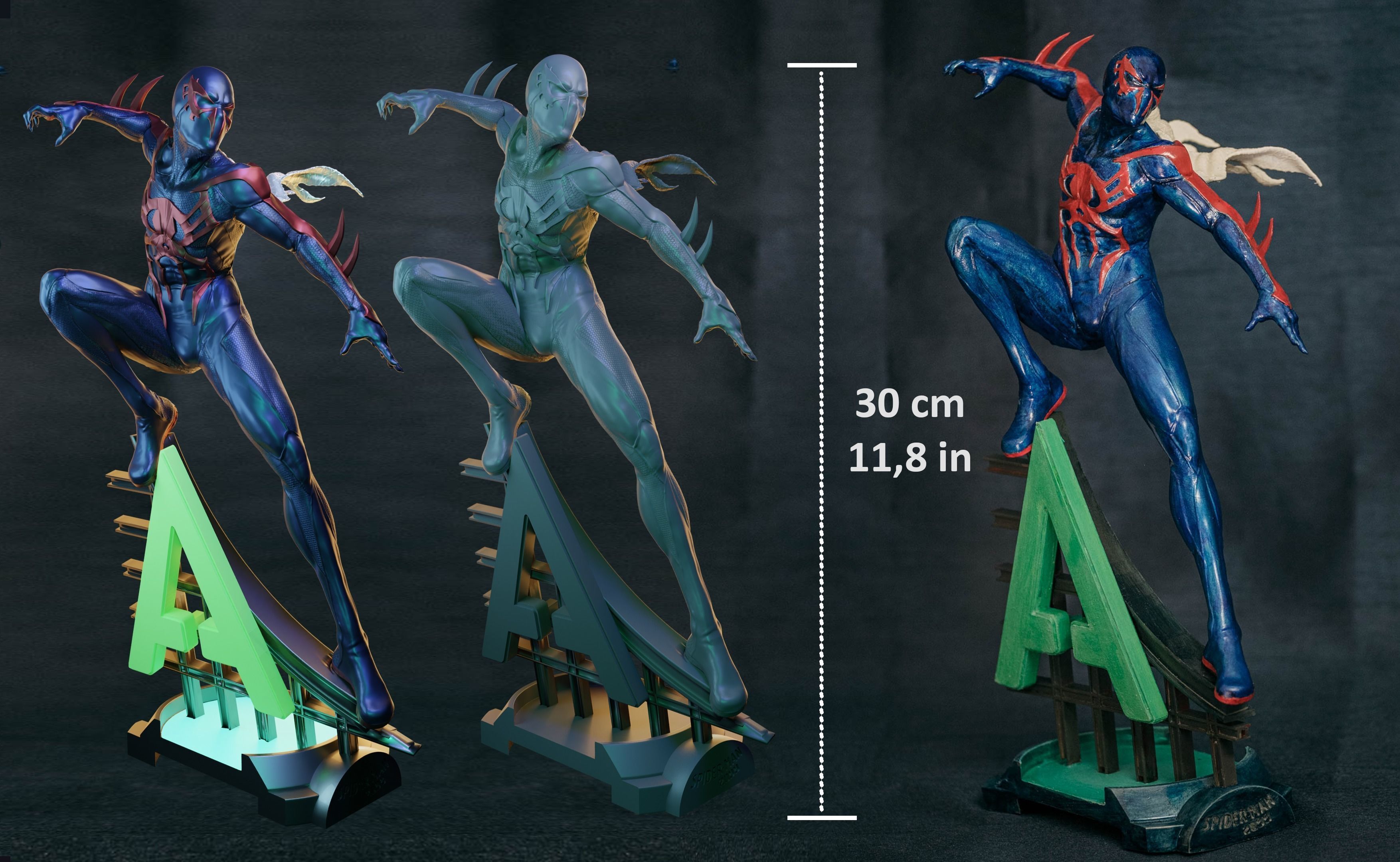 Spider-Man 2099 Statue 3D print model_3