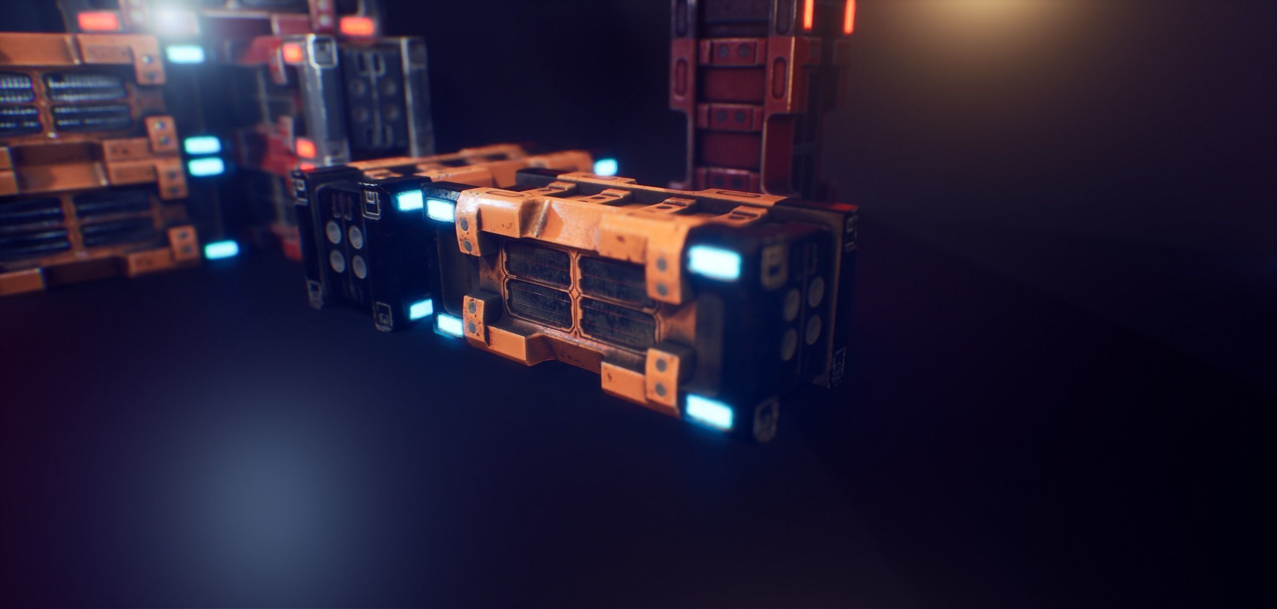 PBR SCI-FI Battery Low-poly 3D model_8