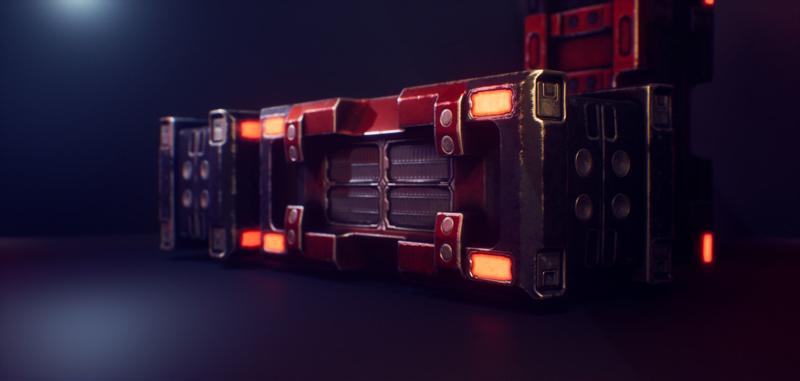 PBR SCI-FI Battery Low-poly 3D model_1