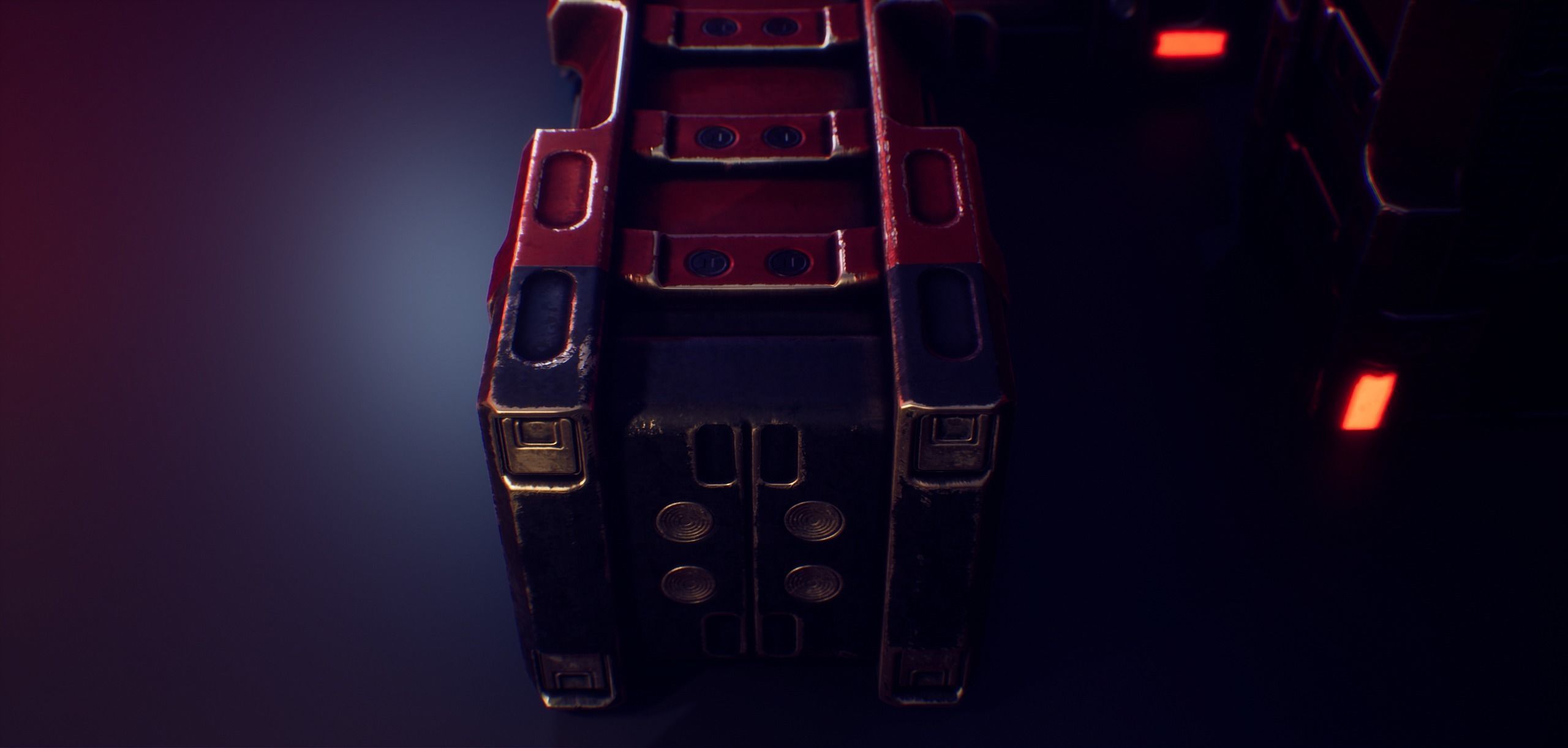 PBR SCI-FI Battery Low-poly 3D model_4