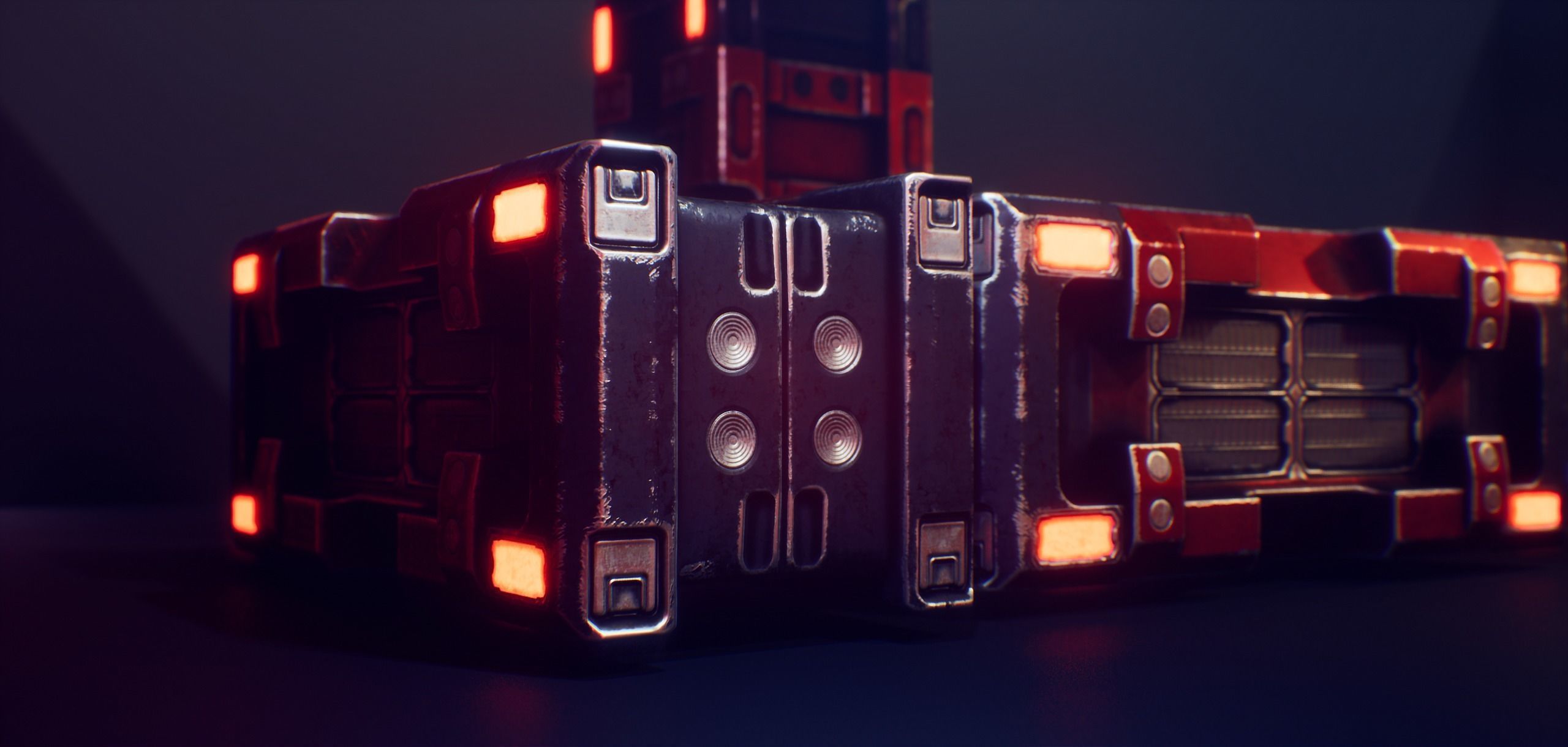 PBR SCI-FI Battery Low-poly 3D model_2