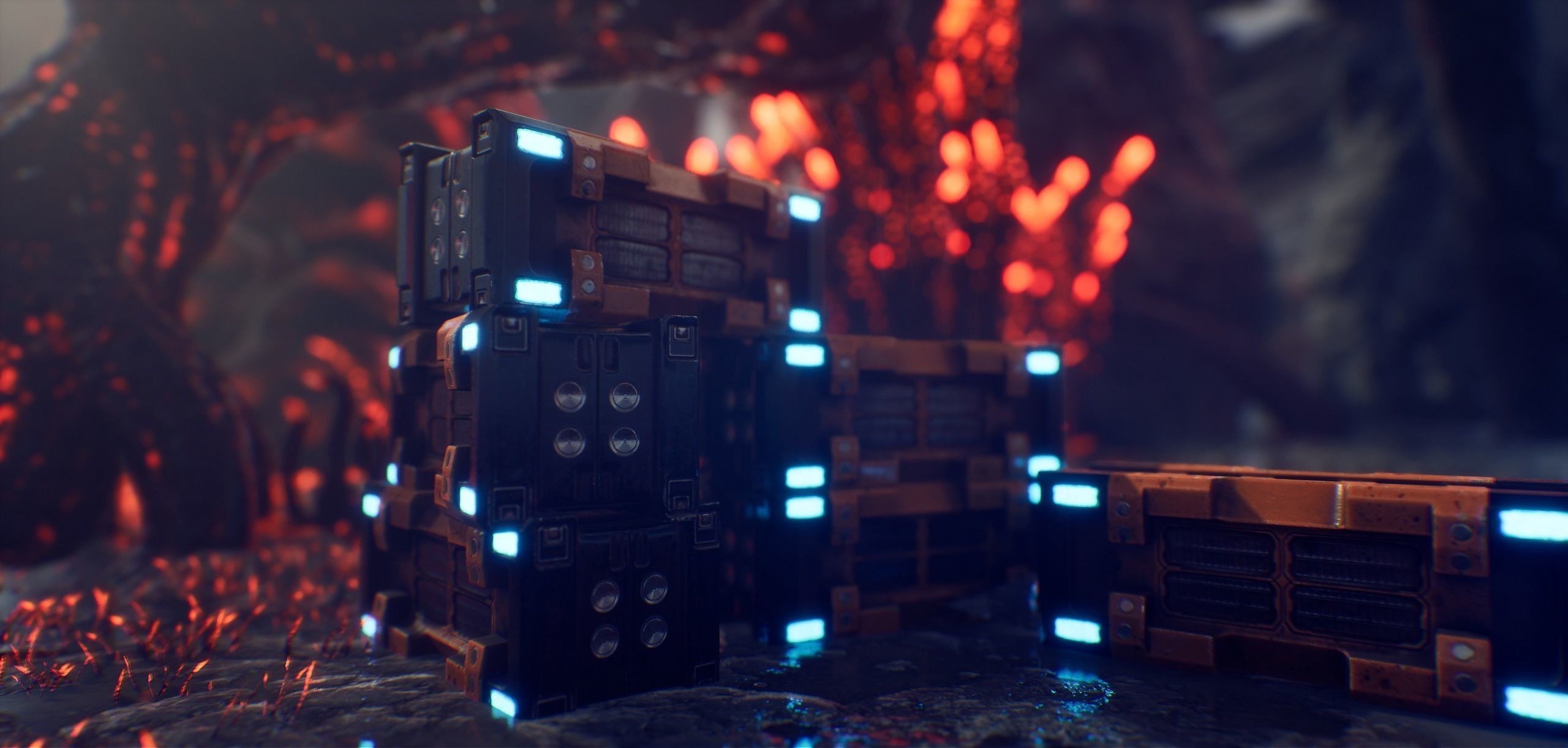 PBR SCI-FI Battery Low-poly 3D model_9