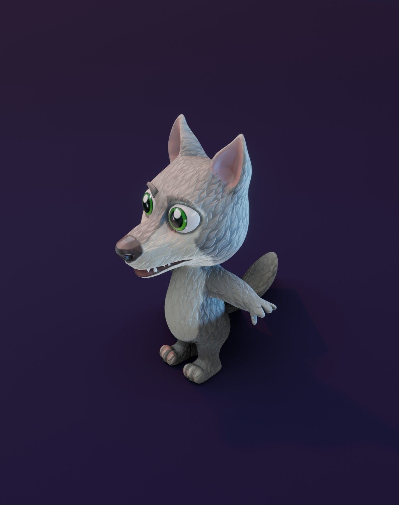Cartoon Wolf Animated 3D Models Low-poly 3D model_23